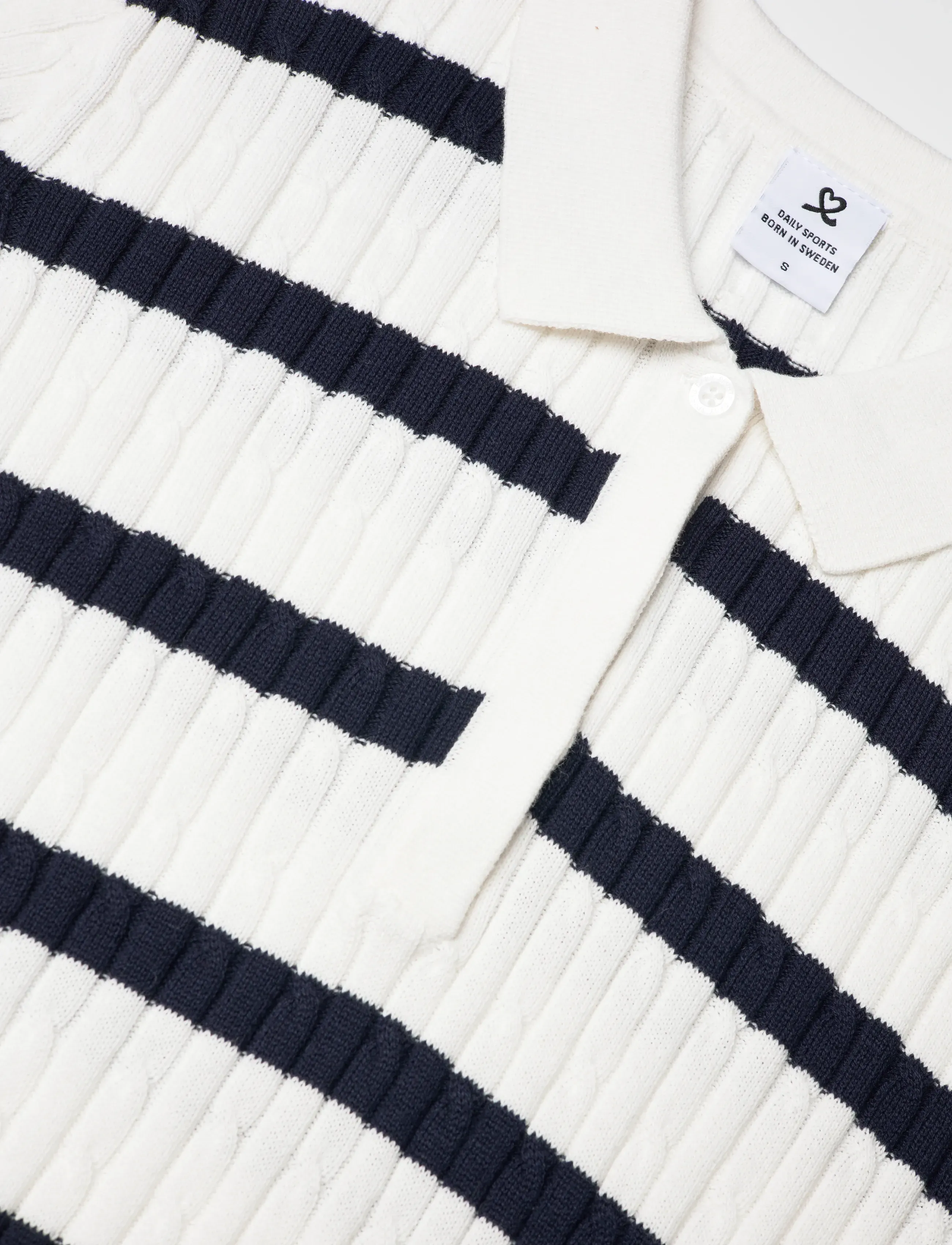 Daily Sports - Stripe Madelene 1/2S Polo shirt - tops & t-shirts - navy - 5