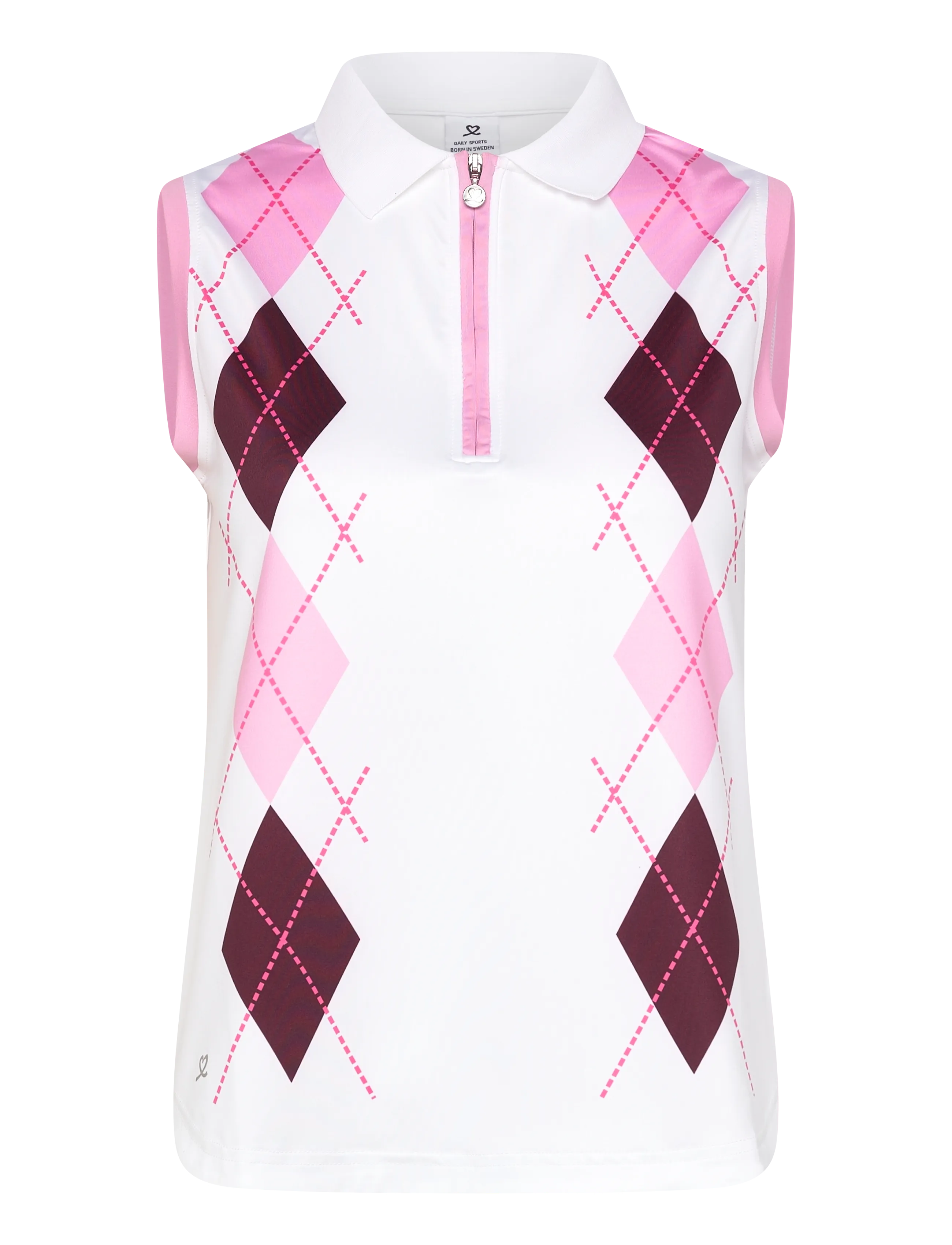 Daily Sports Argyle SL Polo shirt - Tops & T-shirts - WHITE / white