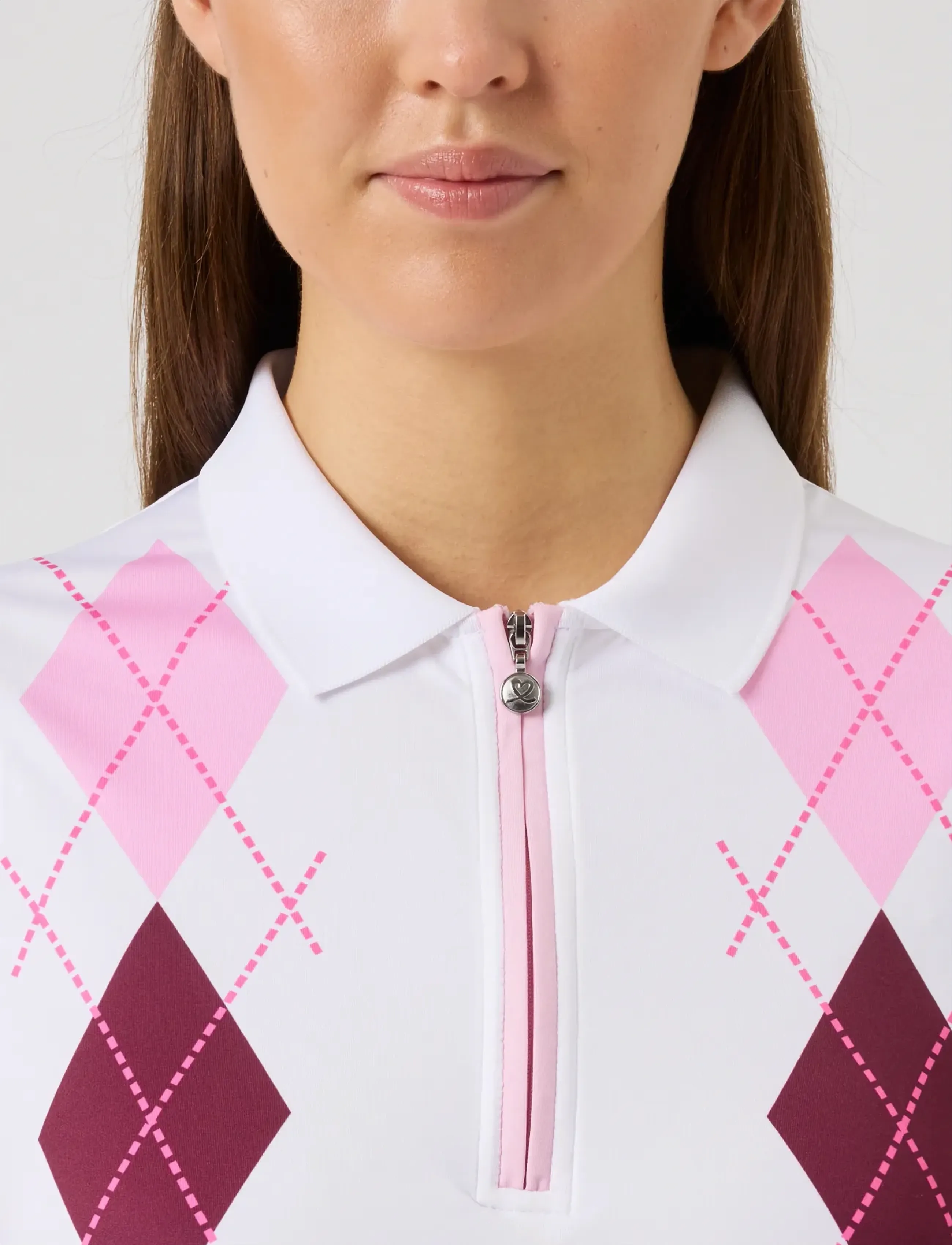 Daily Sports - Argyle SL Polo shirt - oberteile & t-shirts - white - 4