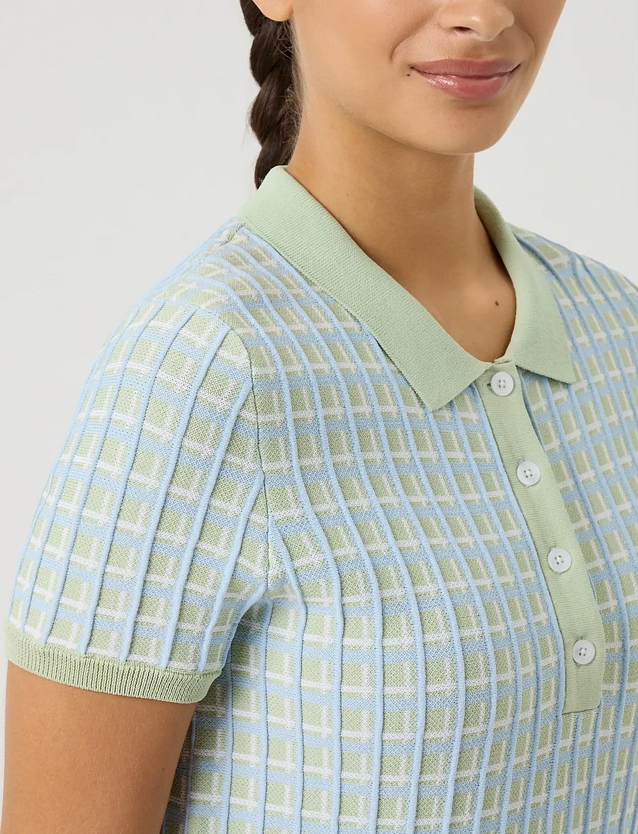 Daily Sports - Knit SS Polo shirt - koszulki polo - muted pistachio - 4