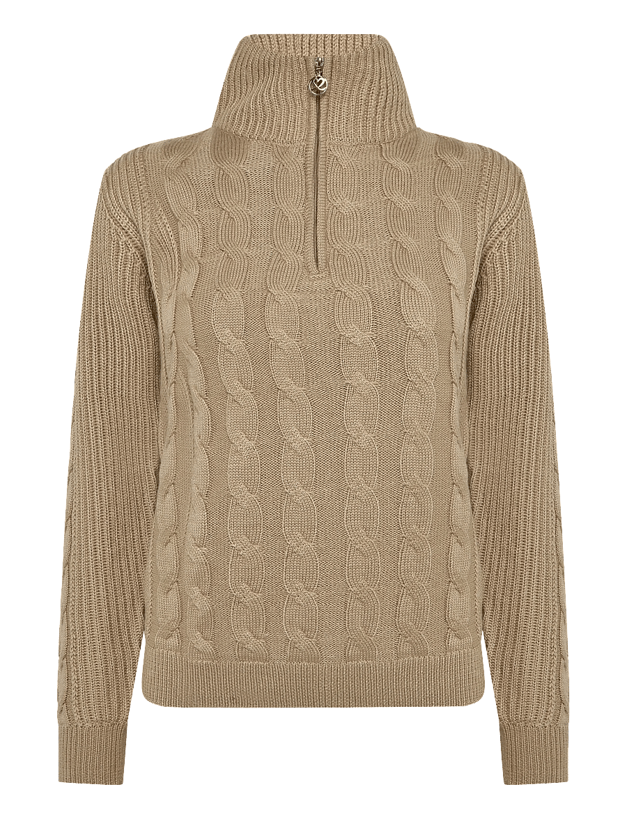 Daily Sports - Cable LS Pullover lined - sweatshirts - bark - 1