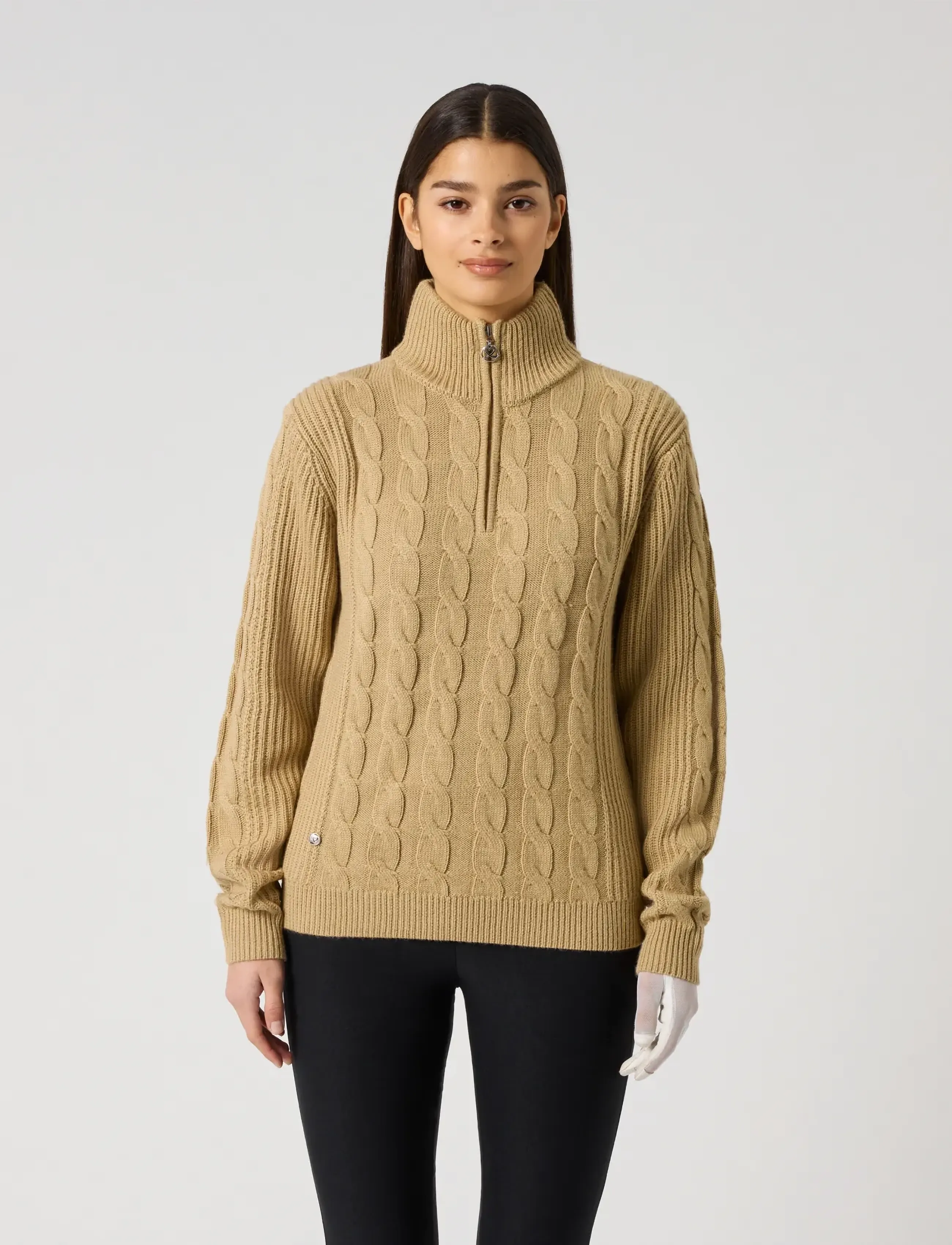 Daily Sports - Cable LS Pullover lined - bark - 0