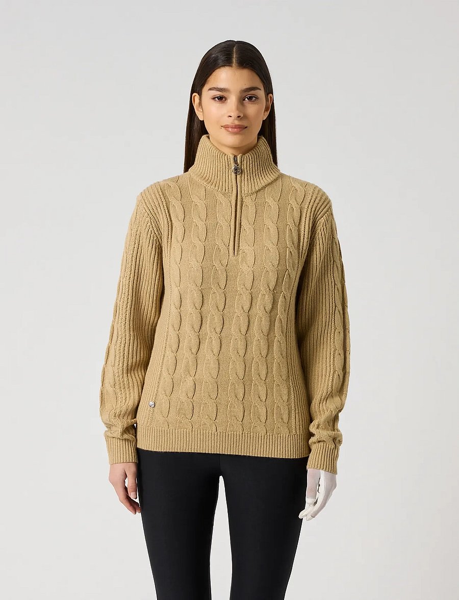 Daily Sports - Cable LS Pullover lined - sweatshirts - bark - 0