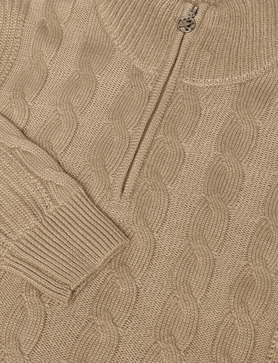 Daily Sports - Cable LS Pullover lined - sweatshirts - bark - 5