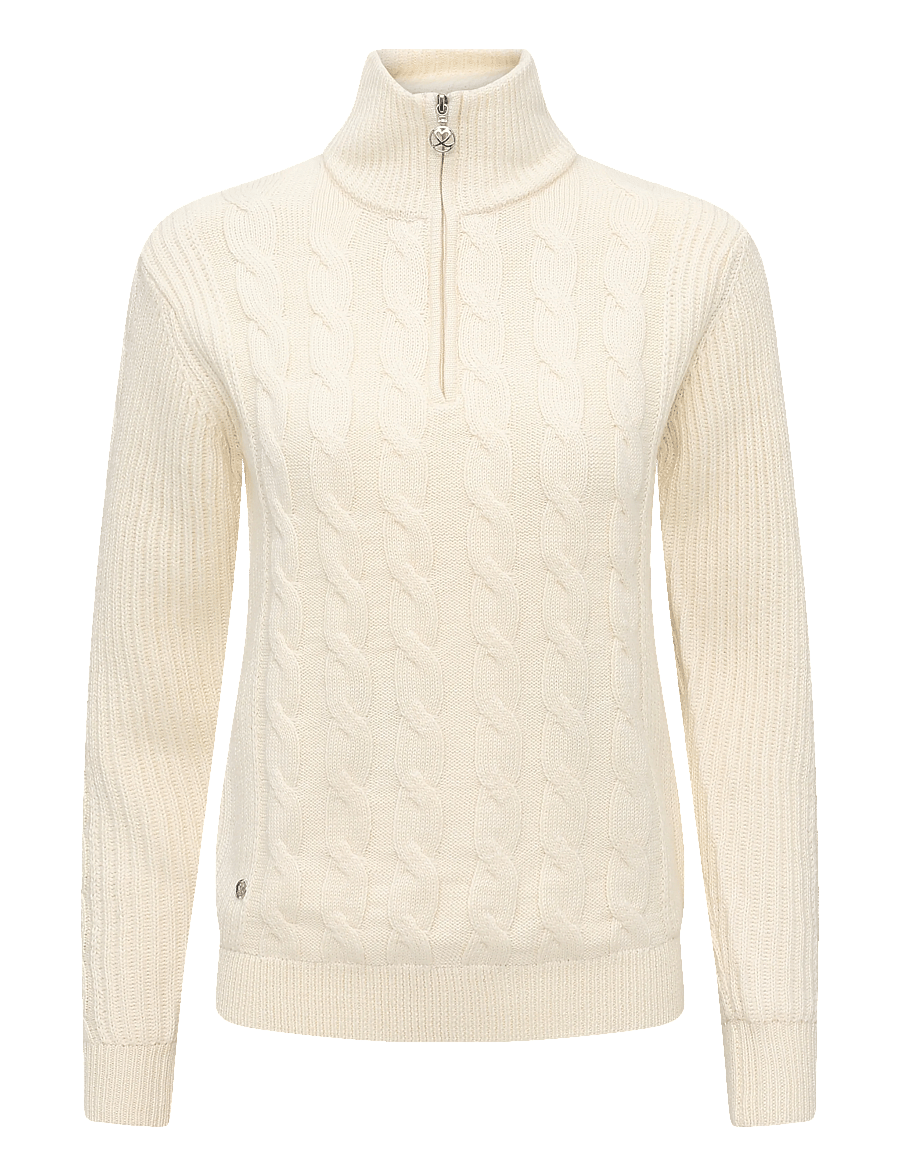 Daily Sports - Cable LS Pullover lined - dressipluusid ja pusad - ivory - 1