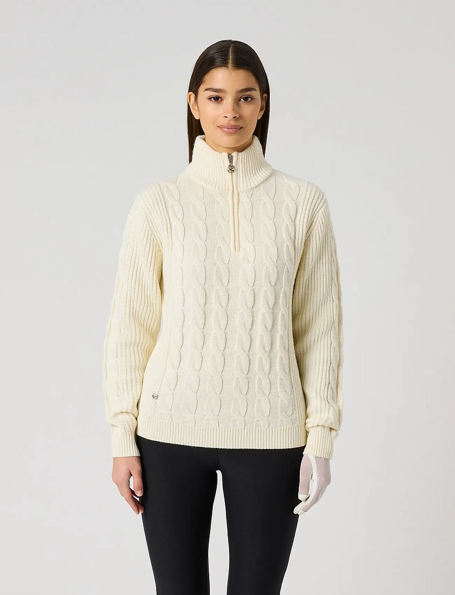 Daily Sports - Cable LS Pullover lined - dressipluusid ja pusad - ivory - 0