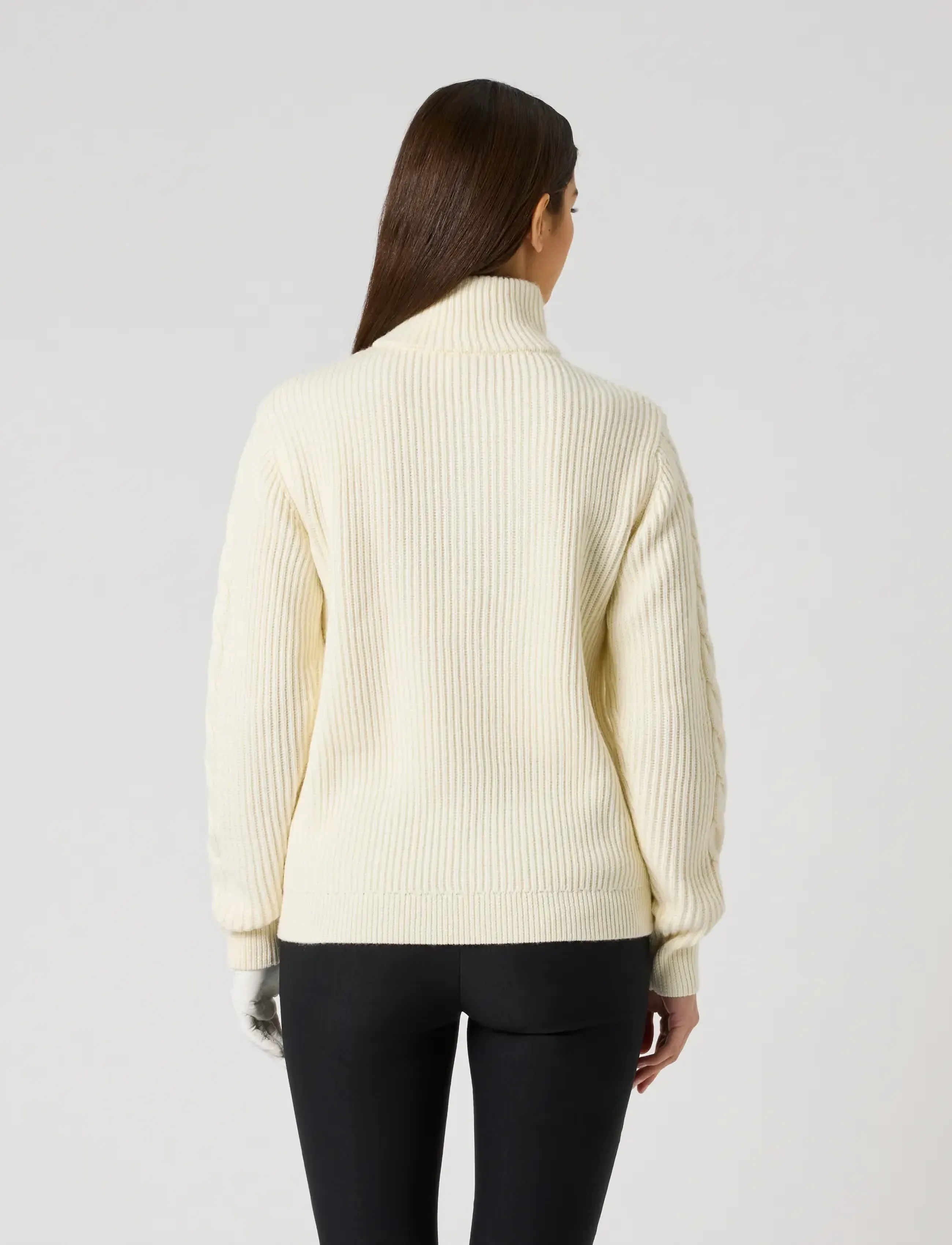 Daily Sports - Cable LS Pullover lined - dressipluusid ja pusad - ivory - 3