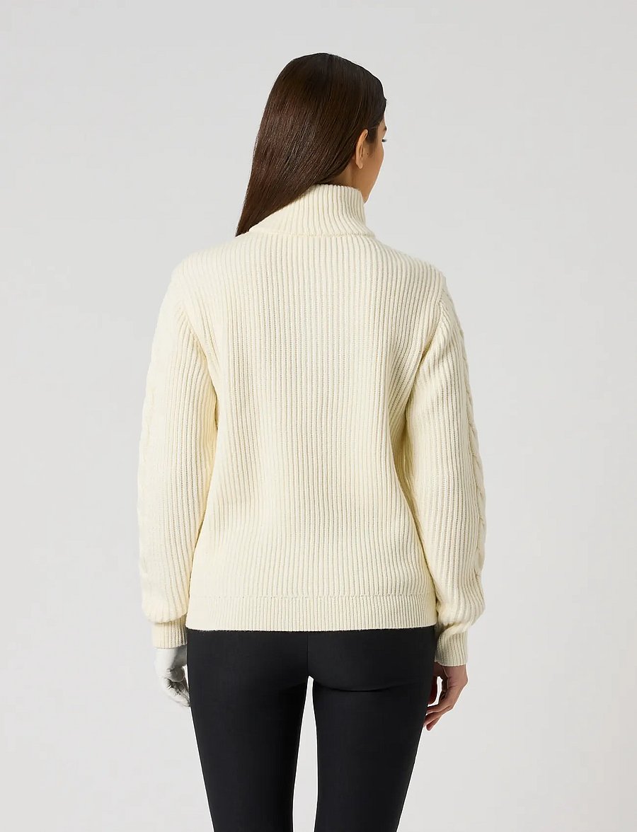 Daily Sports - Cable LS Pullover lined - dressipluusid ja pusad - ivory - 3