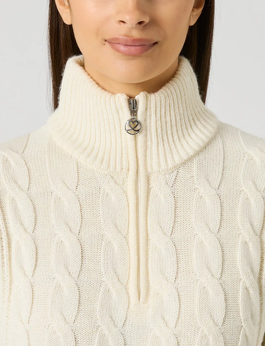 Daily Sports - Cable LS Pullover lined - dressipluusid ja pusad - ivory - 4