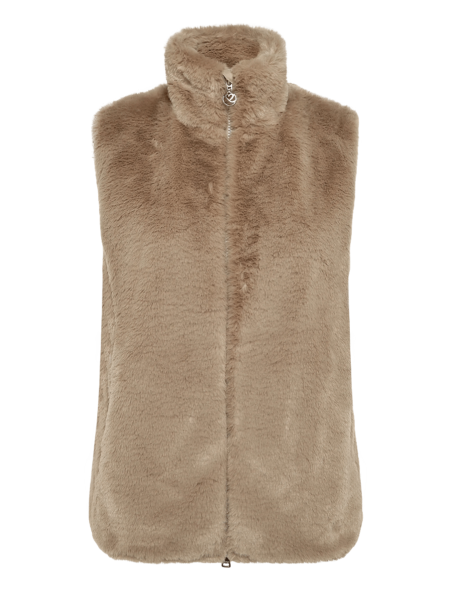 Daily Sports - Fur Vest - ytterkläder - bark - 1