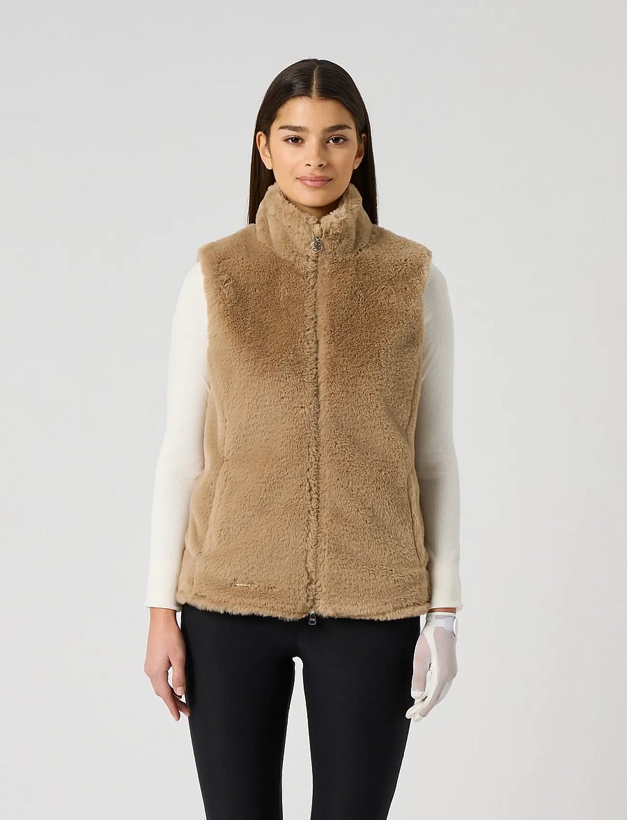 Daily Sports - Fur Vest - ytterkläder - bark - 0