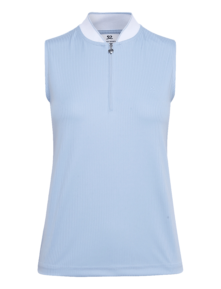 Daily Sports - Ribbed SL Polo shirt - oberteile & t-shirts - light blue - 1