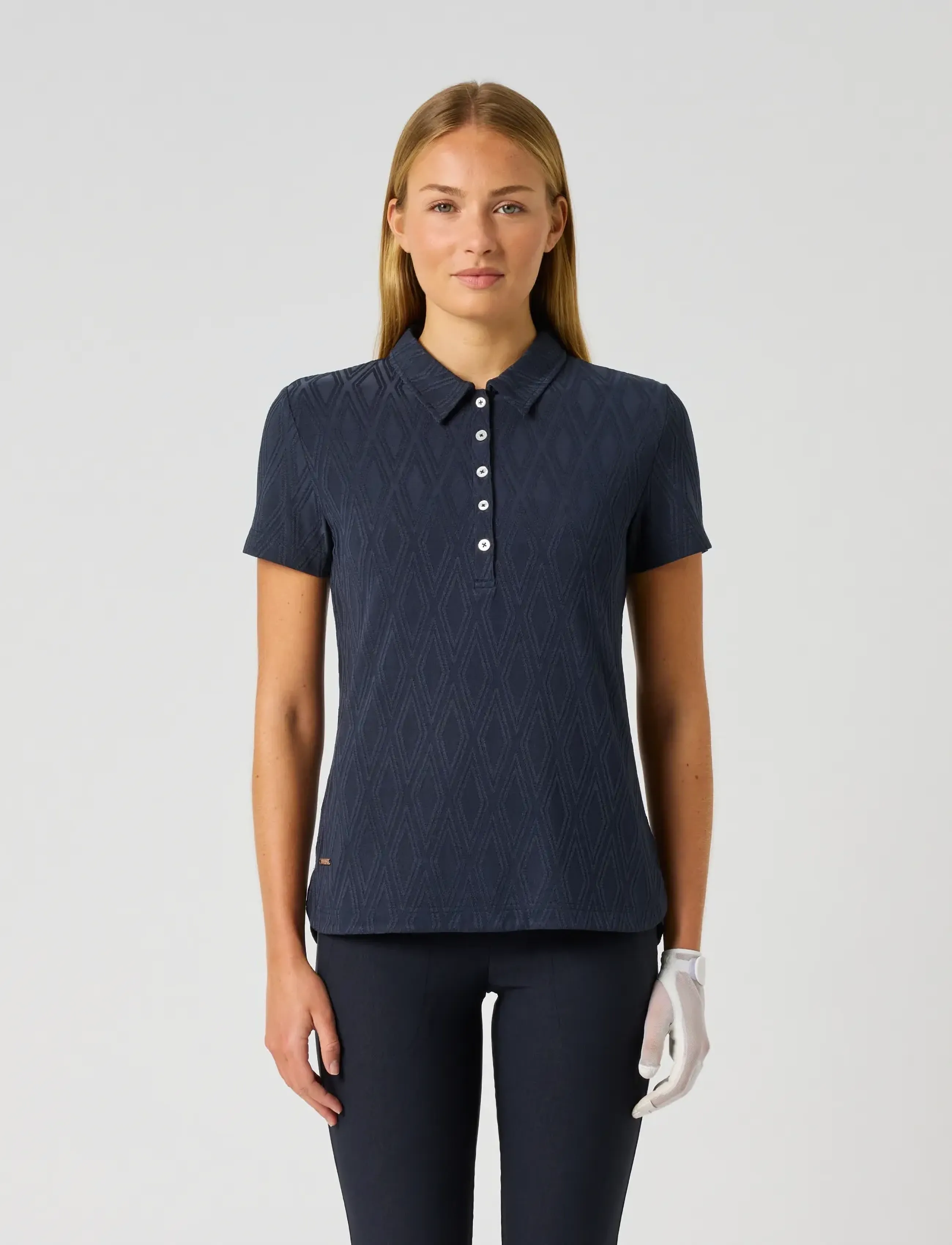 Daily Sports Graphic Jaquard Ss Polo Shirt, XL, Oberteile & T-shirts, Marineblau - Sport Polos, Frauen