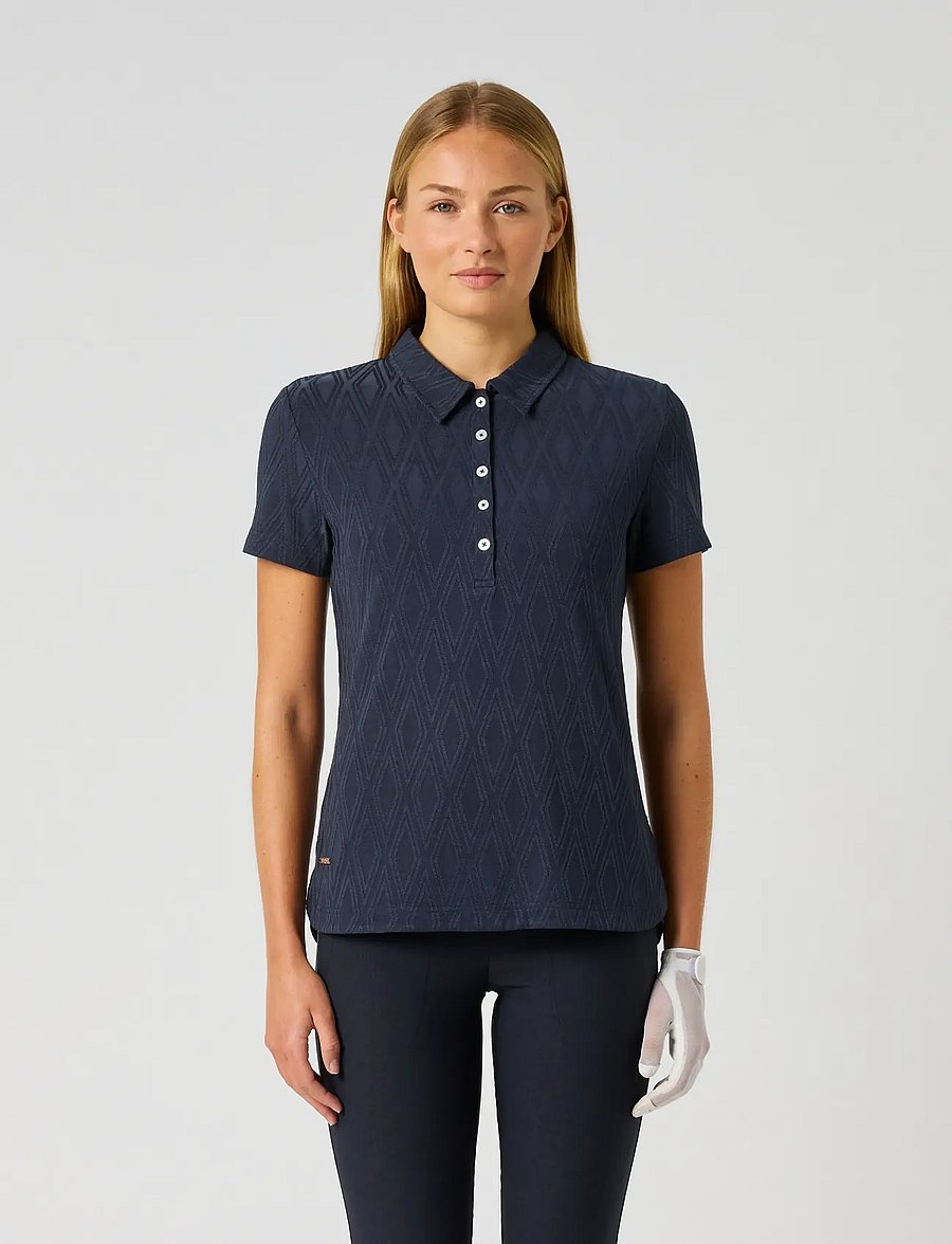 Daily Sports - Graphic Jaquard SS Polo shirt - navy - 0