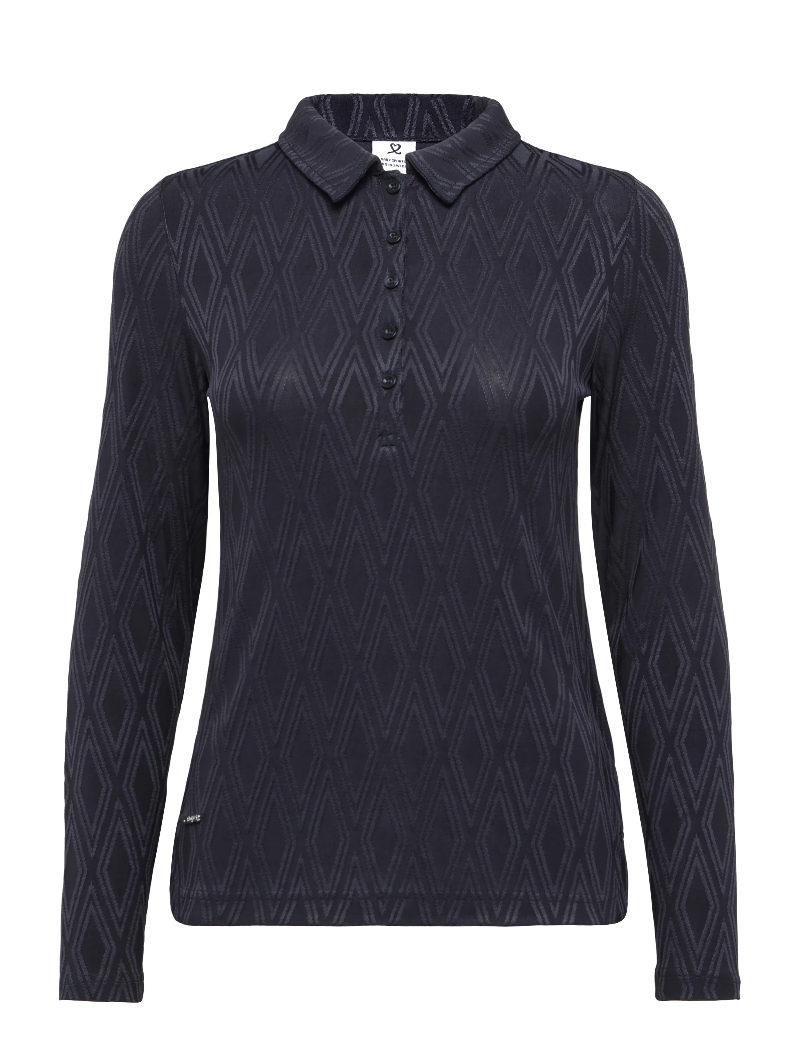Daily Sports Graphic Jaquard LS Poloshirt - Tøj - NAVY / navy