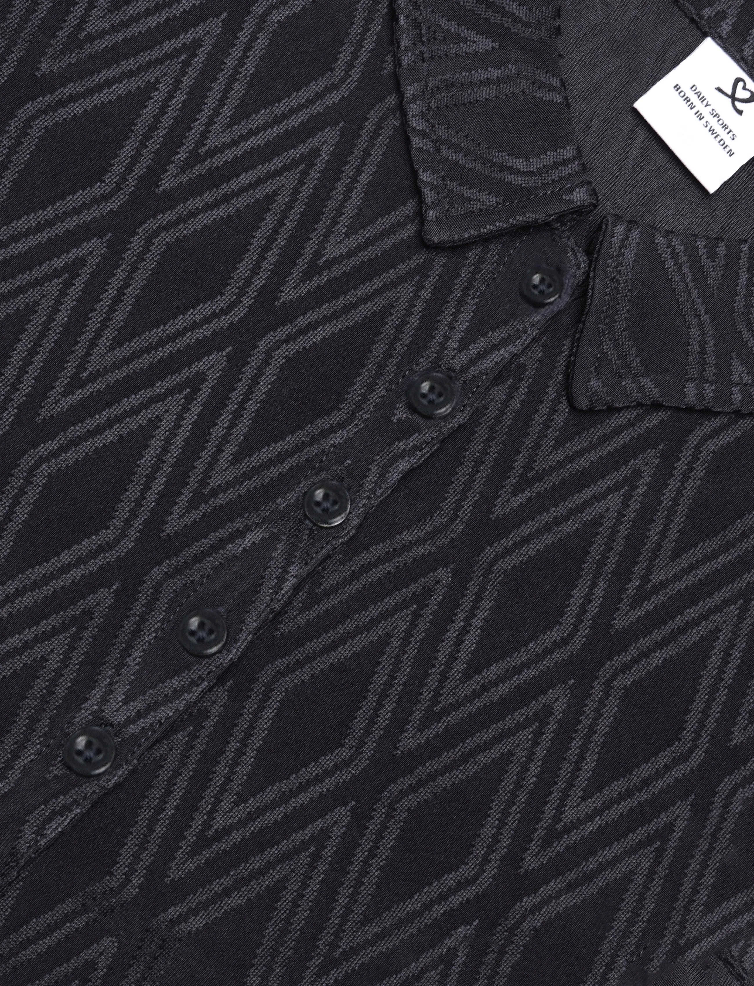 Daily Sports - Graphic Jaquard LS Poloshirt - toppe & t-shirts - navy - 5