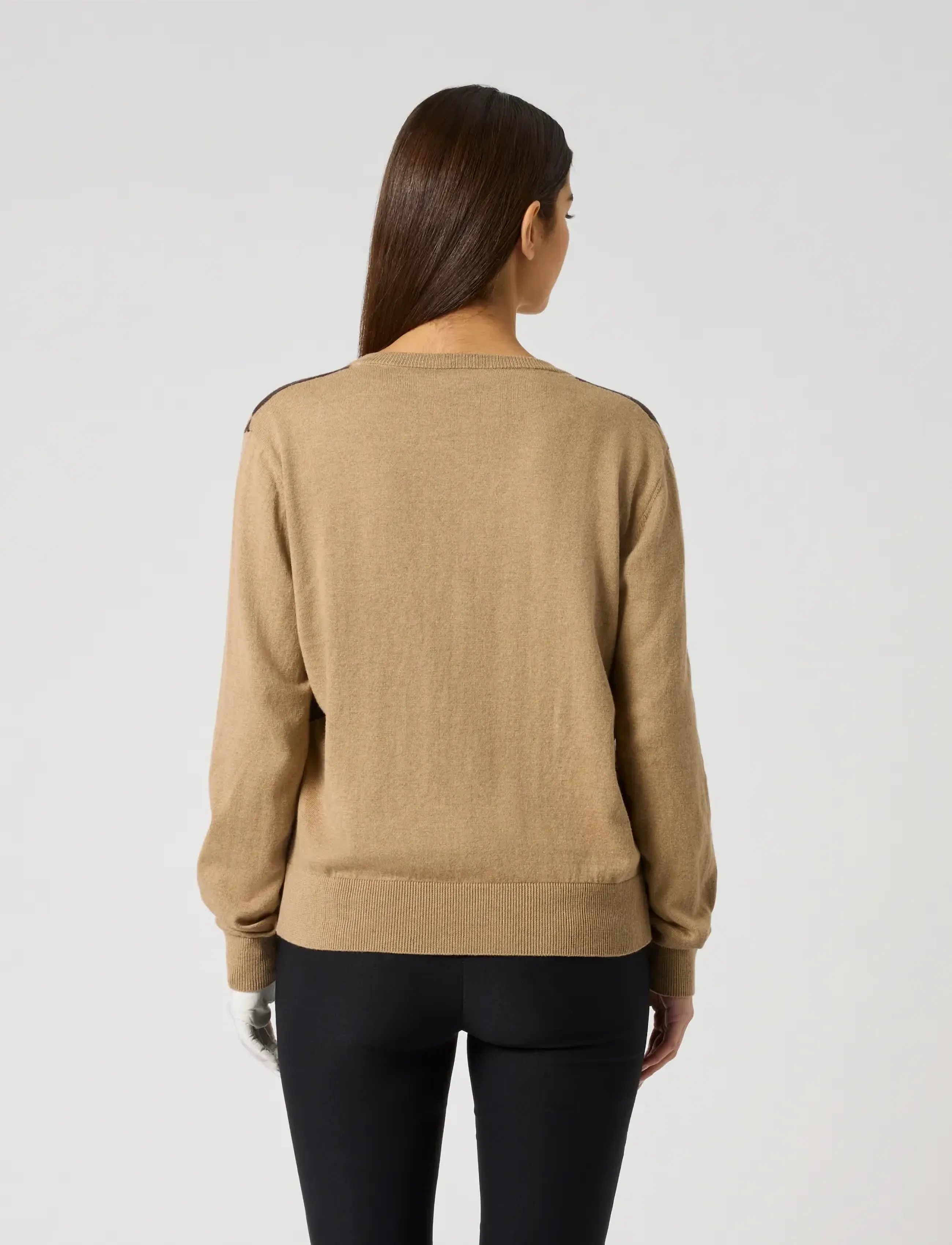 Daily Sports - Argyle V-neck Pullover - sporta džemperi un džemperi ar kapuci - bark - 3