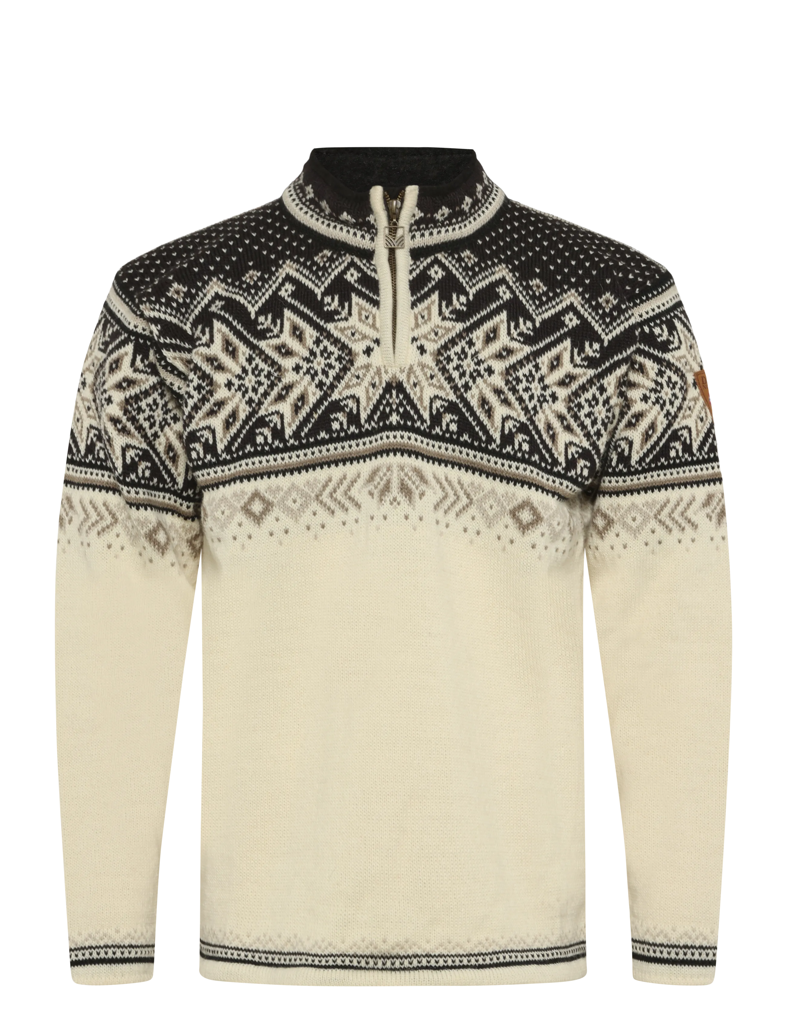 Dale of Norway Vail Masc Sweater - Kudumid - OFFWHITE COFFEE SANDSTONE / cream