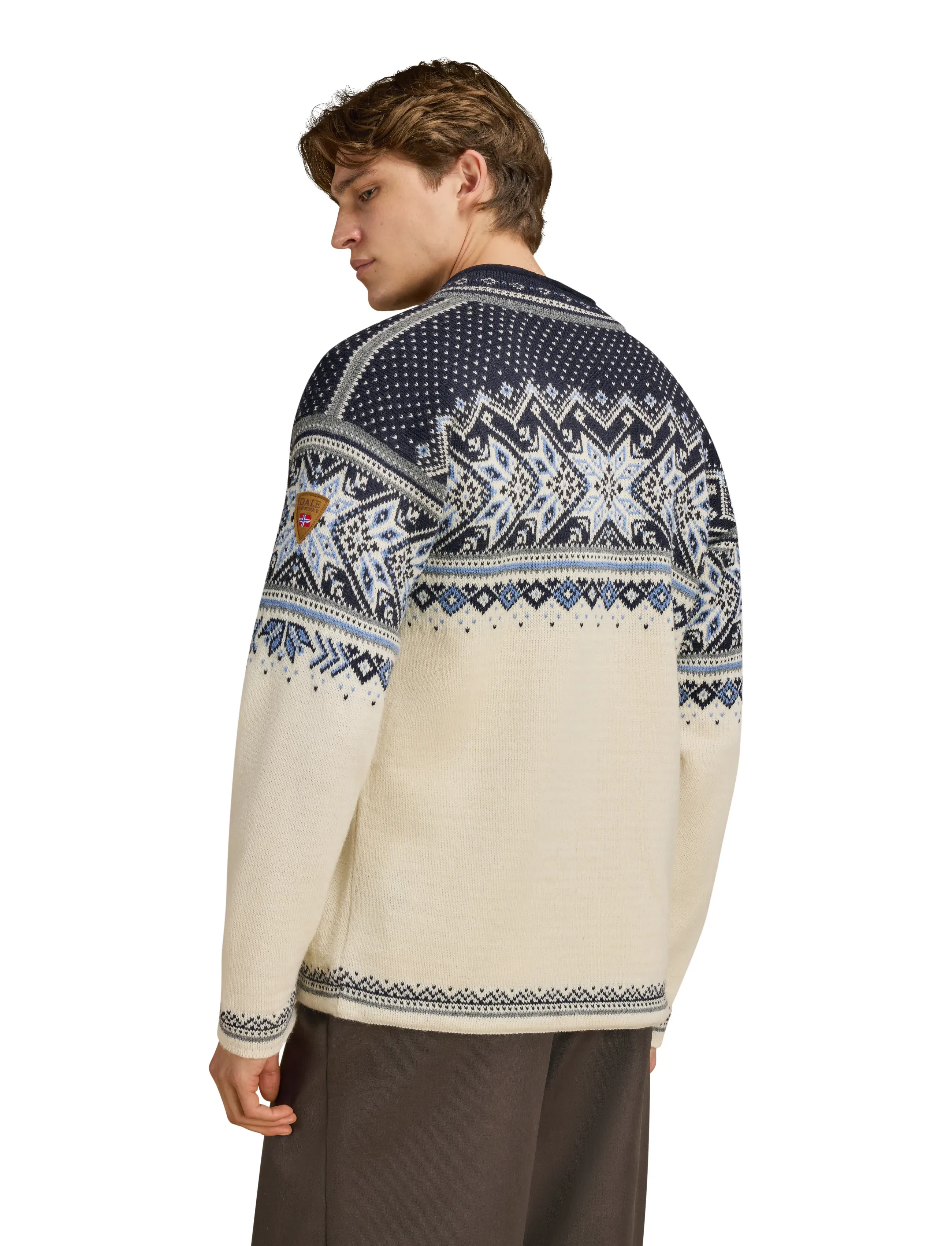 Dale of Norway - Vail Masc Sweater - poolpika lukuga džemprid - offwhite coffee sandstone - 3