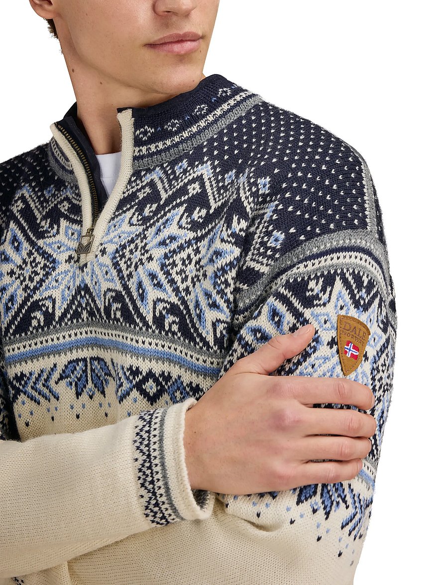 Dale of Norway - Vail Masc Sweater - poolpika lukuga džemprid - offwhite coffee sandstone - 4