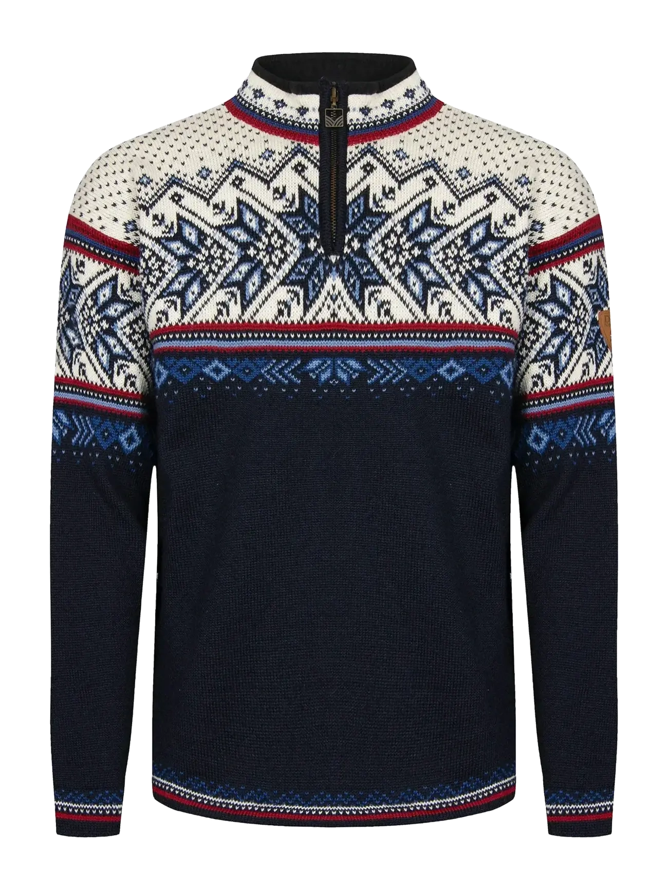 Dale of Norway Vail Masc Sweater - Clothing - MIDNIGHTNAVY REDROSE OFFWHITE / navy