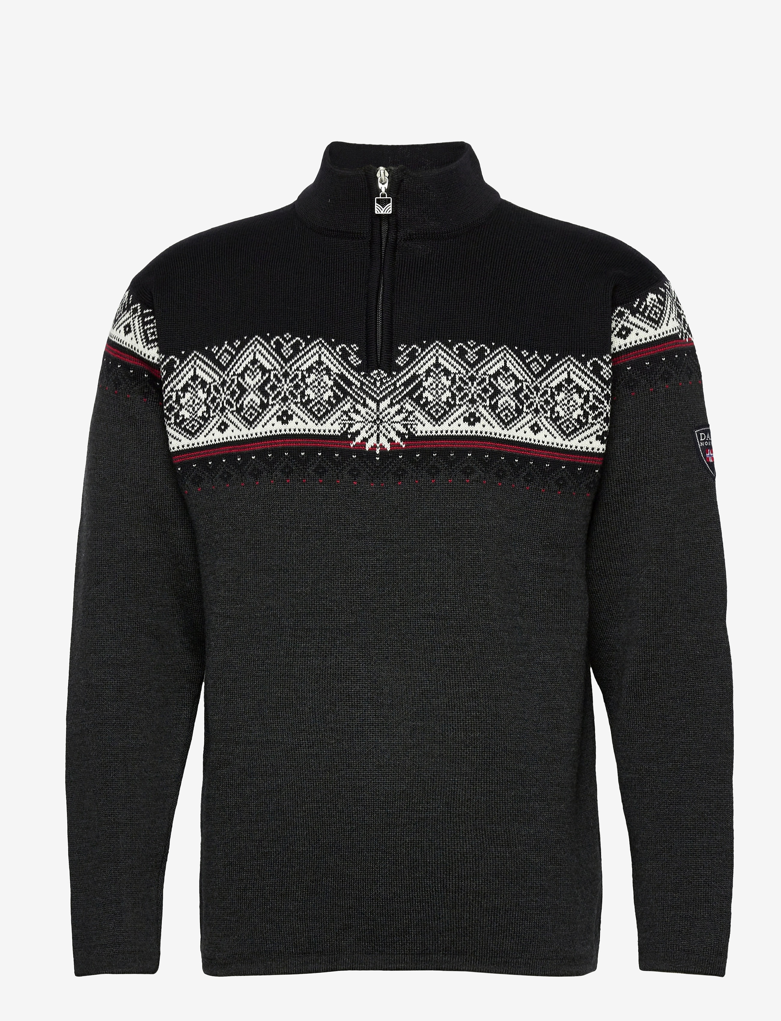 Moritz Masc Sweater - DARKCHARCOAL/RASPBERRY/BLACK
