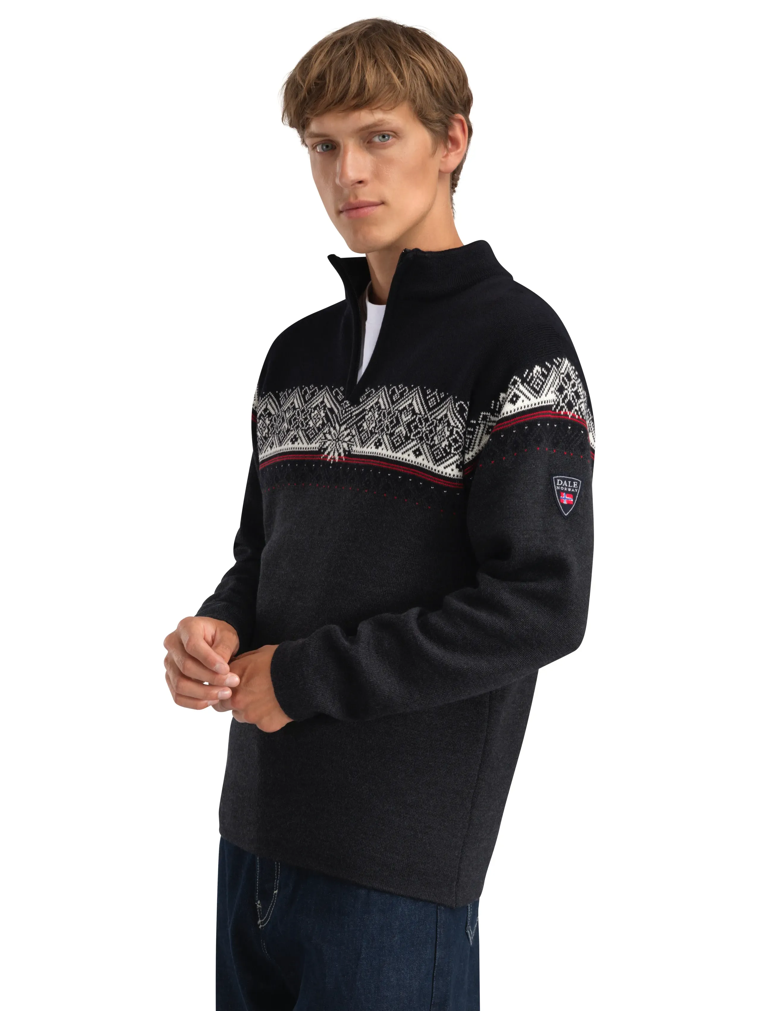 Dale of Norway - Moritz Masc Sweater - darkcharcoal raspberry - 3