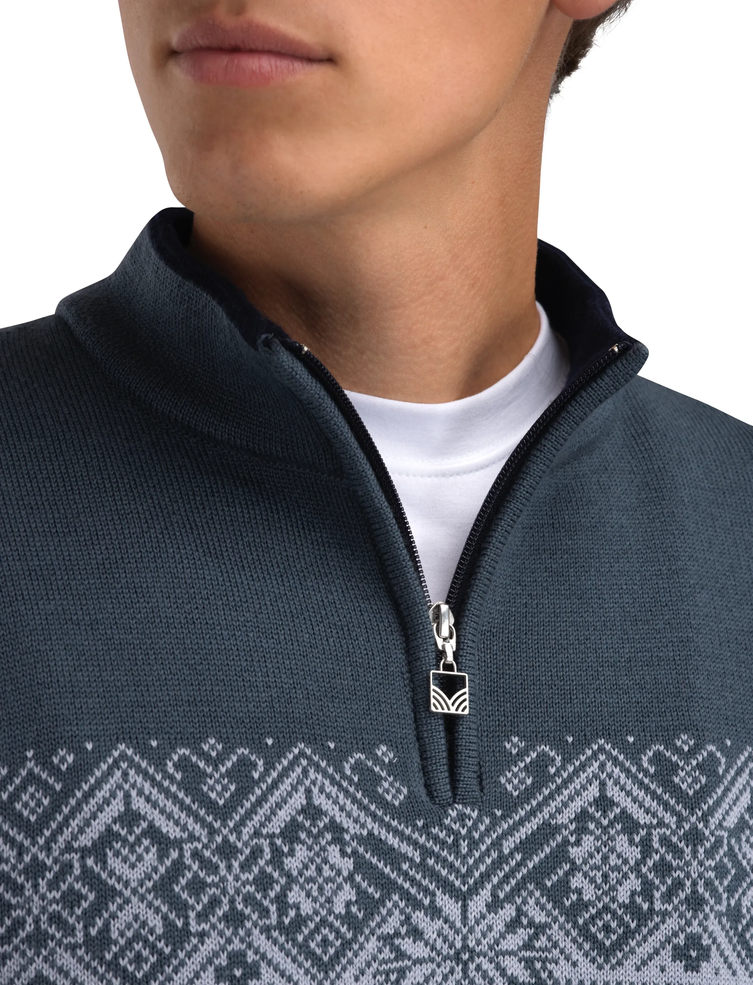 Dale of Norway - Moritz Masc Sweater - poolpika lukuga džemprid - marine steel ice - 5