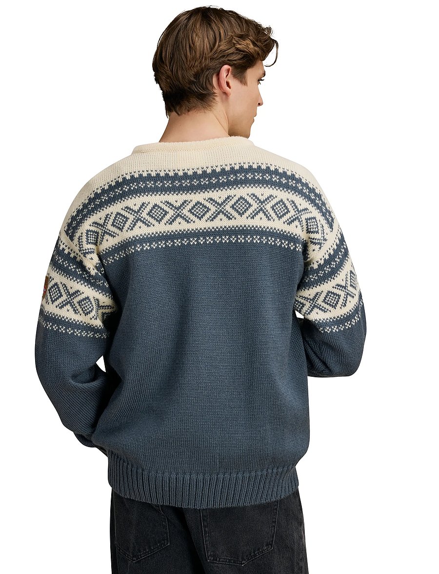 Dale of Norway - Cortina 1956 Uni Sweater - Ümara kaelusega - steel offwhite - 3