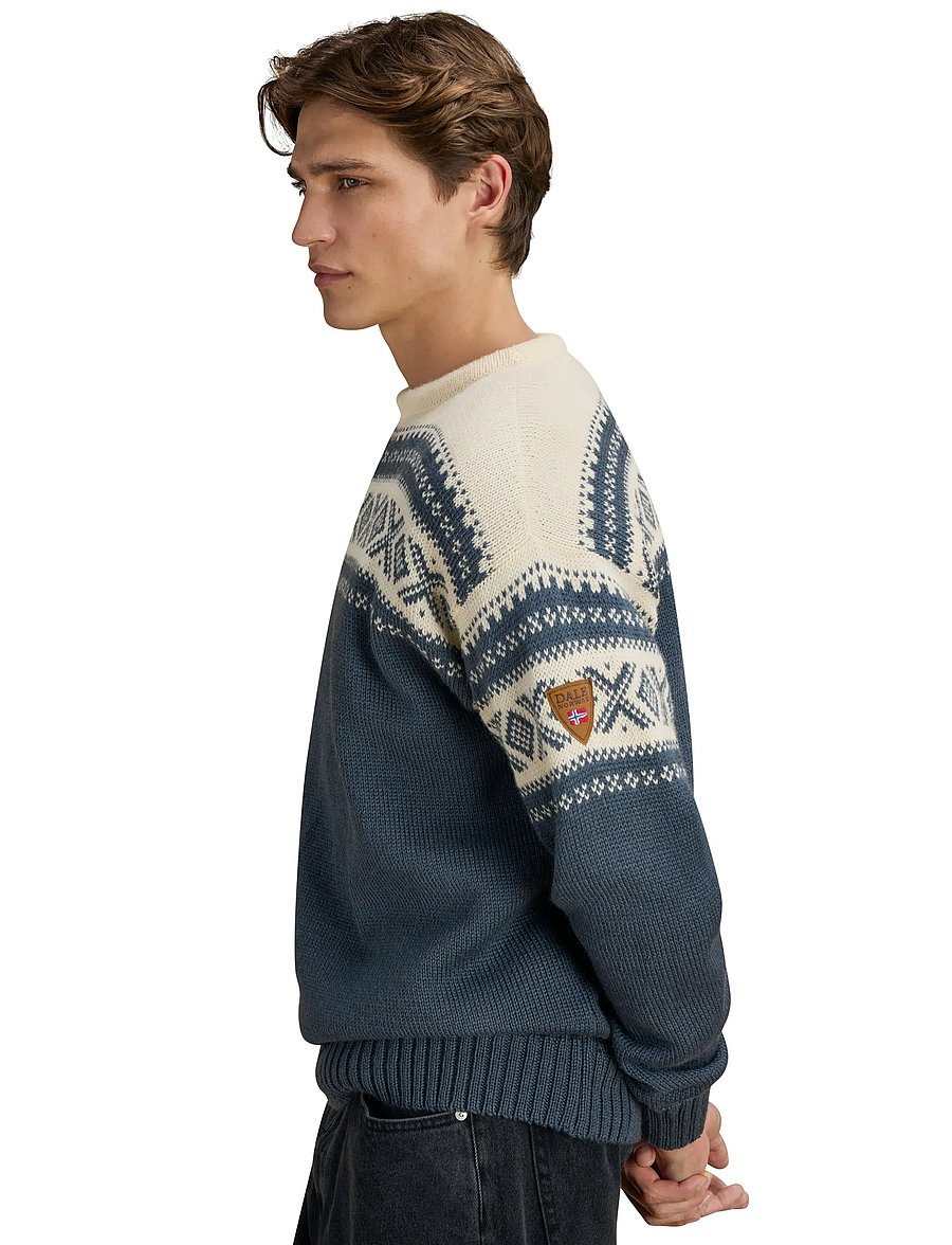 Dale of Norway - Cortina 1956 Uni Sweater - Ümara kaelusega - steel offwhite - 4