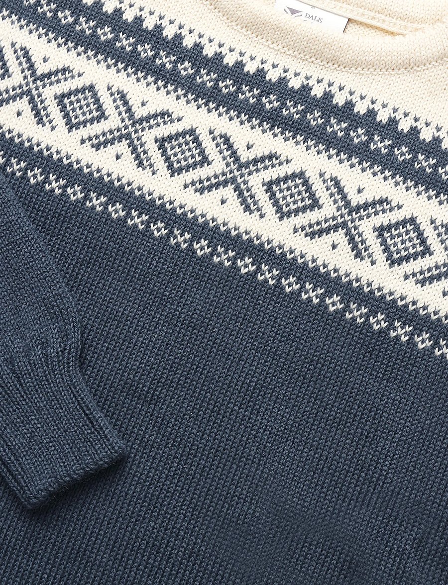 Dale of Norway - Cortina 1956 Uni Sweater - Ümara kaelusega - steel offwhite - 5