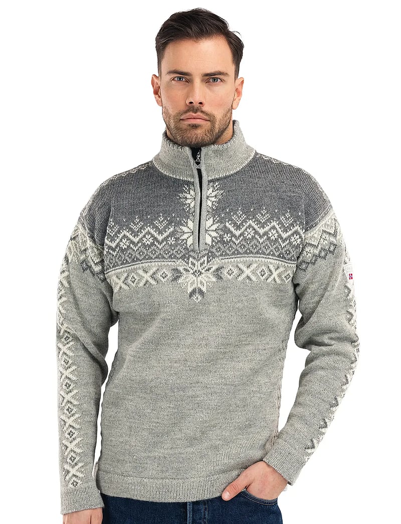 Dale of Norway - 140th Anniversary Masc Sweater - pullover mit halbem reißverschluss - lightcharcoal/smoke/offwhite - 0