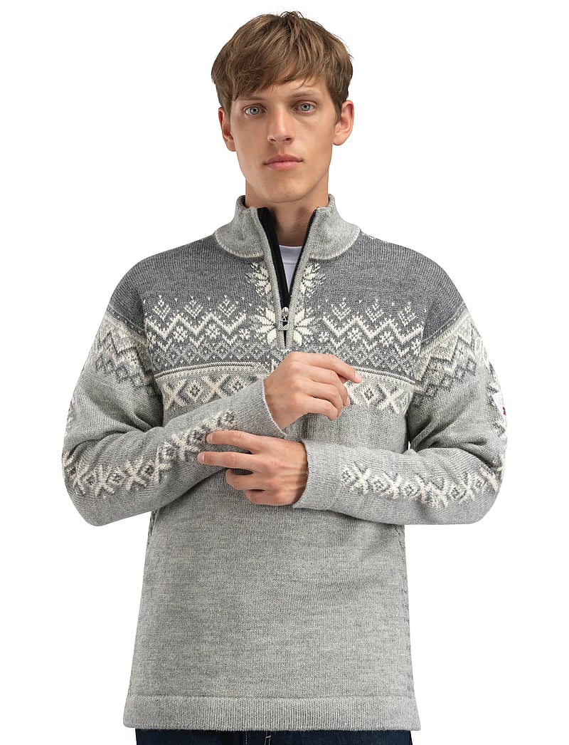 Dale of Norway - 140th Anniversary Masc Sweater - lightcharcoal smoke offwhite - 0