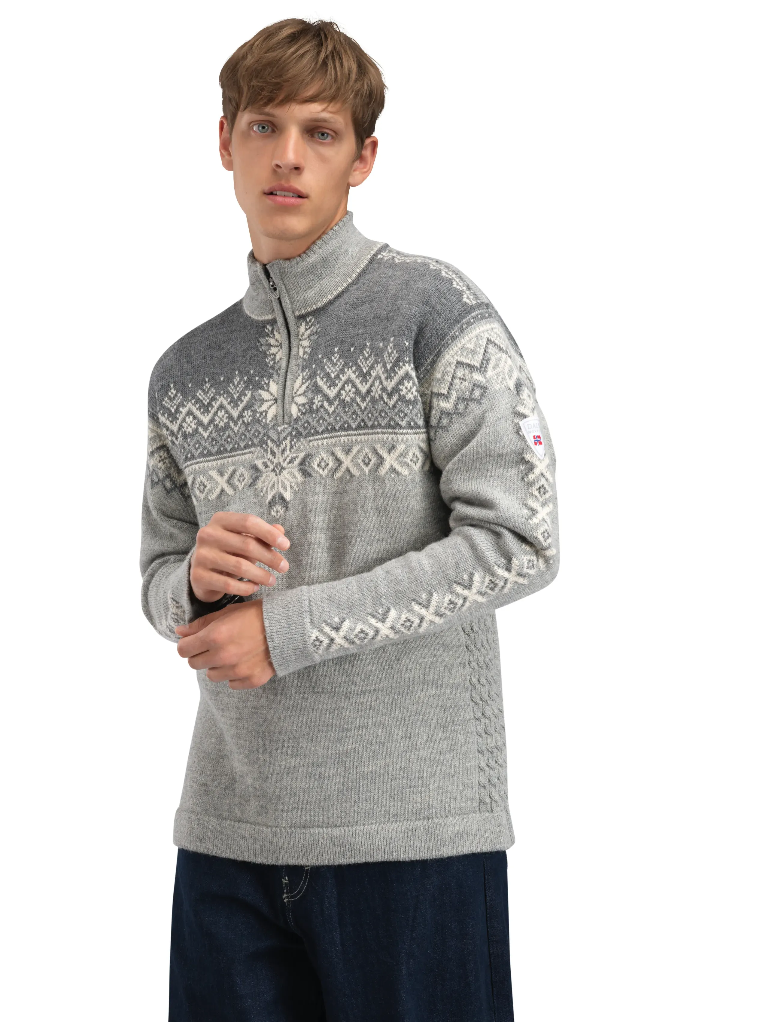 Dale of Norway - 140th Anniversary Masc Sweater - lightcharcoal smoke offwhite - 4