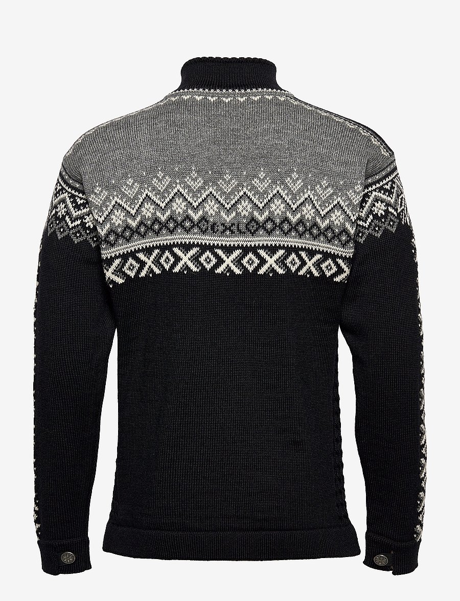 Dale of Norway - 140th Anniversary Masc Sweater - half zip jumpers - black smoke offwhite - 2