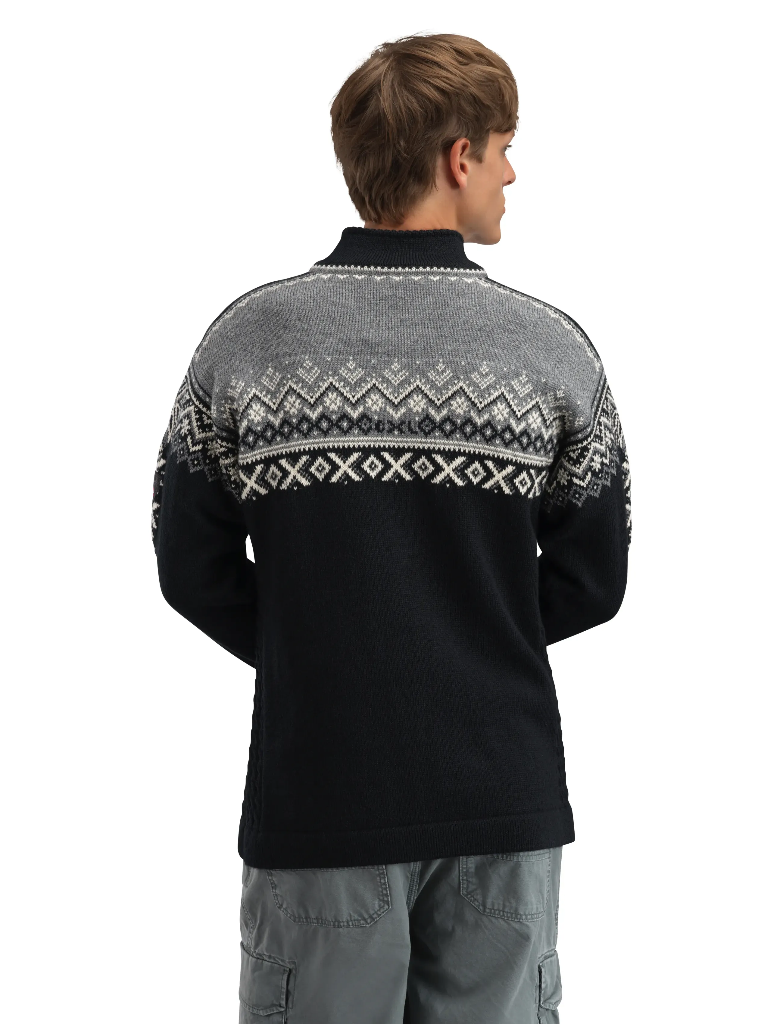 Dale of Norway - 140th Anniversary Masc Sweater - half zip jumpers - black smoke offwhite - 4