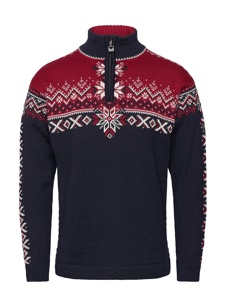 Dale of Norway - 140th Anniversary Masc Sweater - navy redrose offwhite - 1