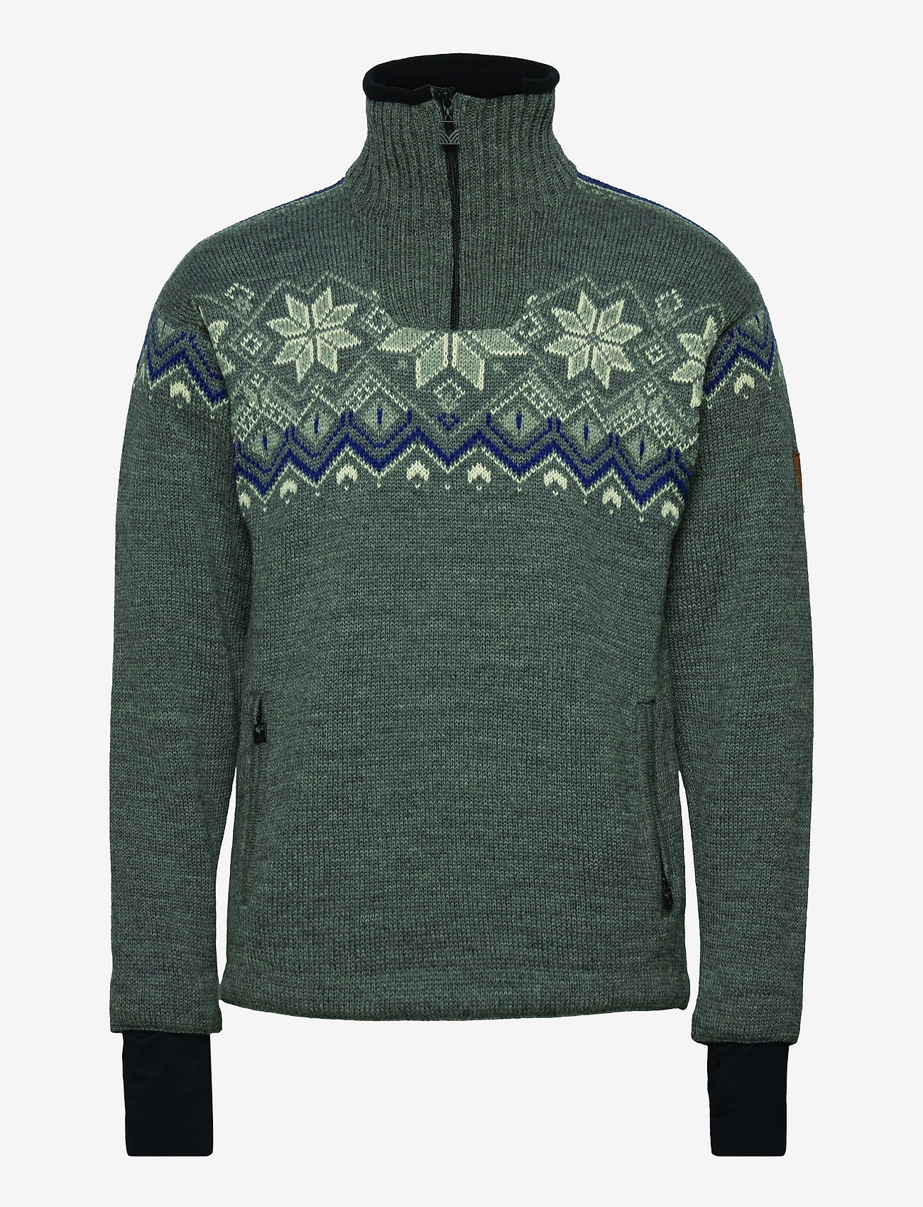 Dale of Norway - Fongen WP Masc Sweater - džemperi ar daļēju rāvējslēdzēja aizdari - smoke/offwhite/indigo/charcoal - 0