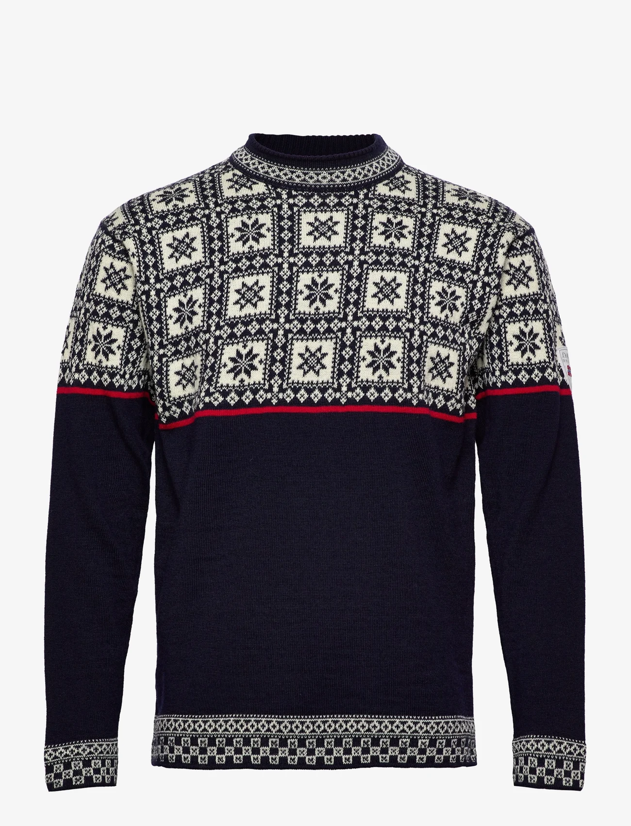 Dale of Norway - Tyssøy Masc Sweater - knitted round necks - navy/off white/raspberry - 0