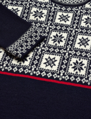 Dale of Norway - Tyssøy Masc Sweater - knitted round necks - navy/off white/raspberry - 4