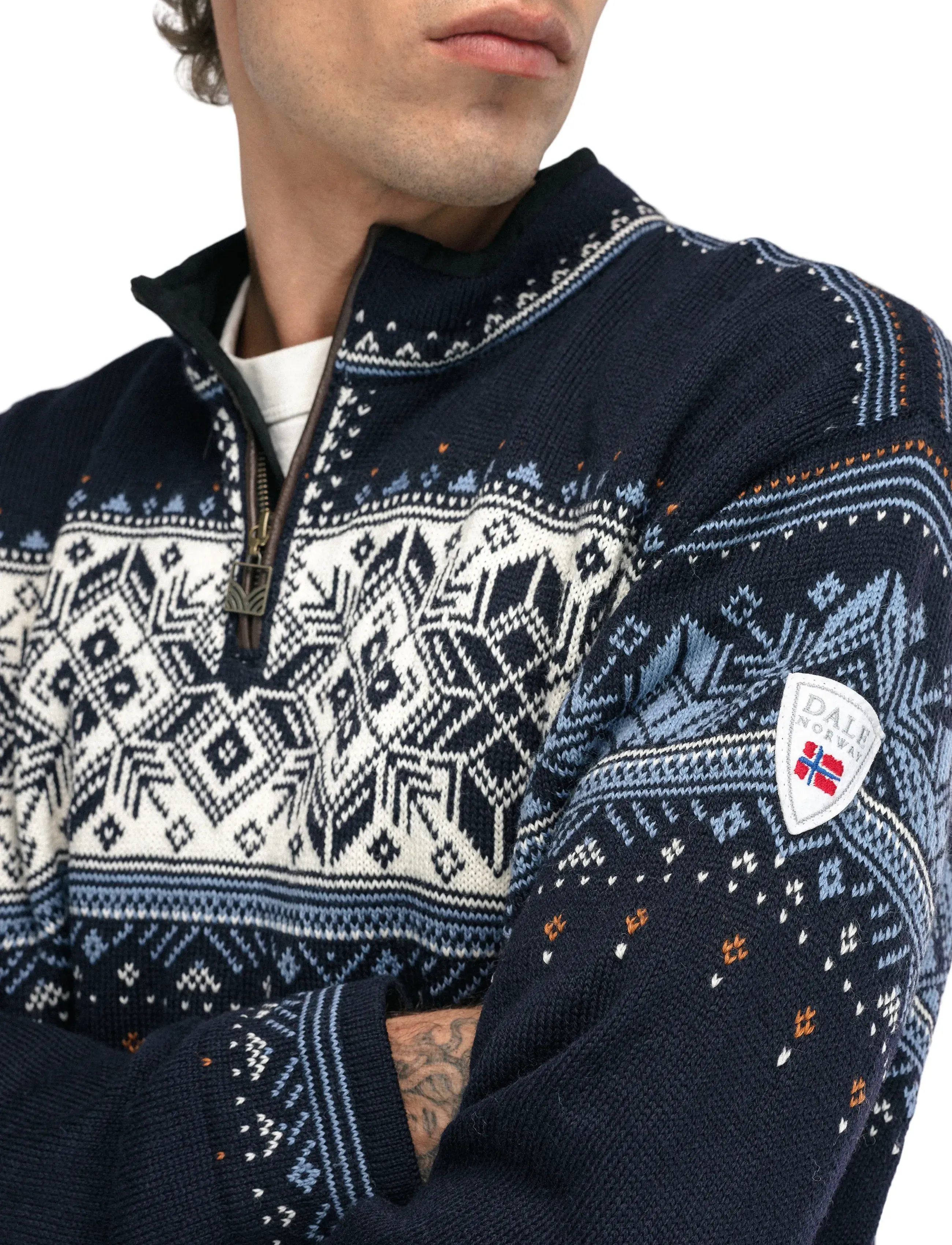 Dale of Norway - Blyfjell Sweater - pulls demi-zippés - midnavy blushad offwhite copper - 4