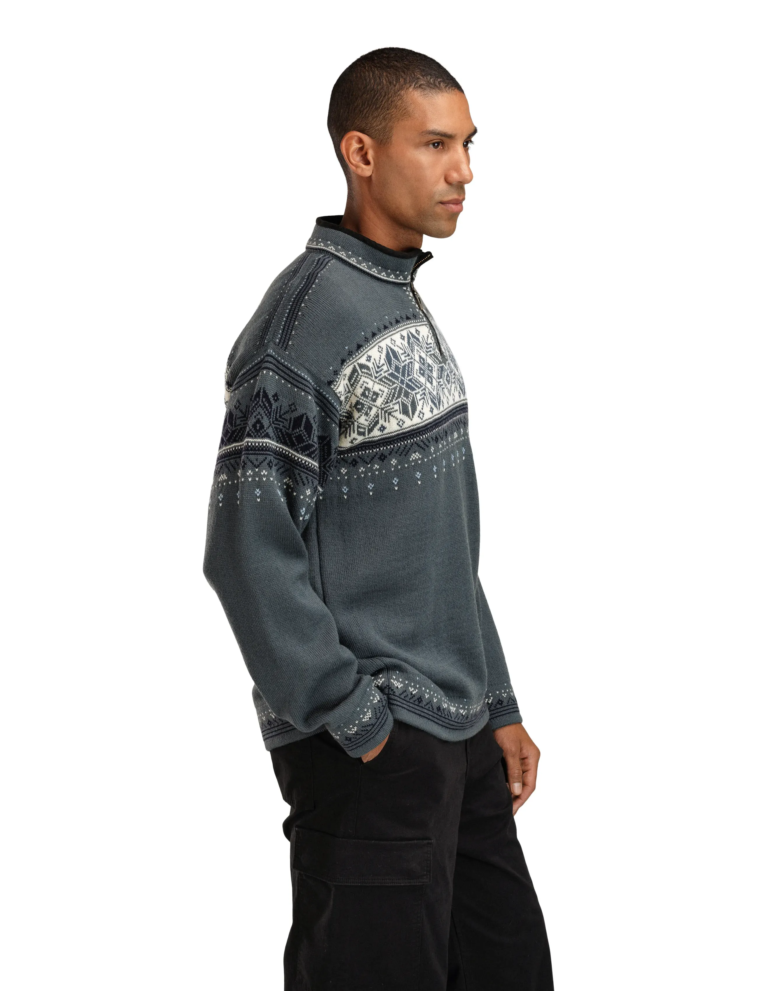 Dale of Norway - Blyfjell Sweater - poolpika lukuga džemprid - steel offwhite navy - 4