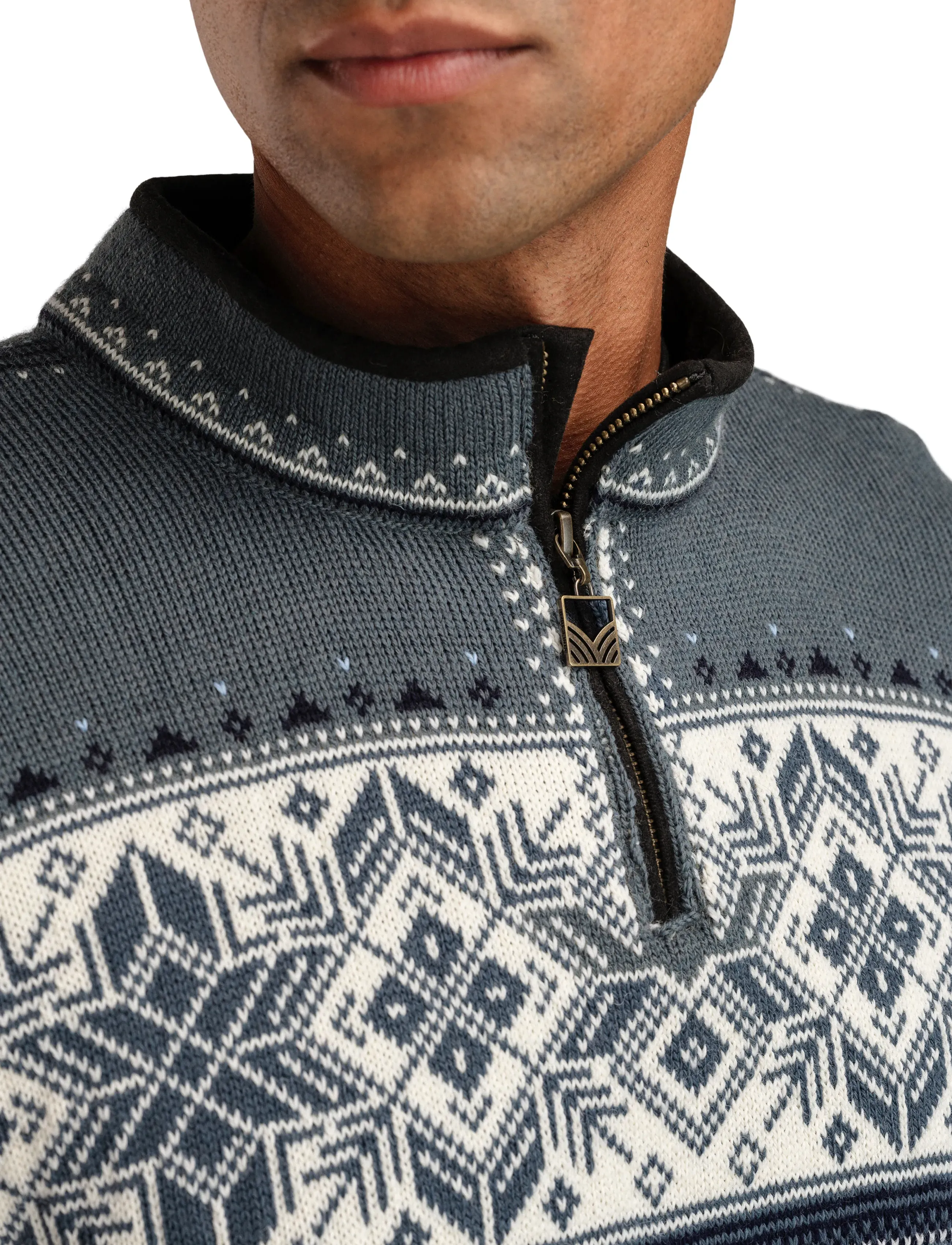 Dale of Norway - Blyfjell Sweater - poolpika lukuga džemprid - steel offwhite navy - 5