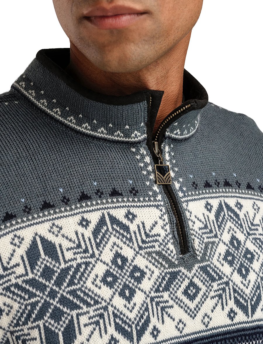 Dale of Norway - Blyfjell Sweater - poolpika lukuga džemprid - steel offwhite navy - 5