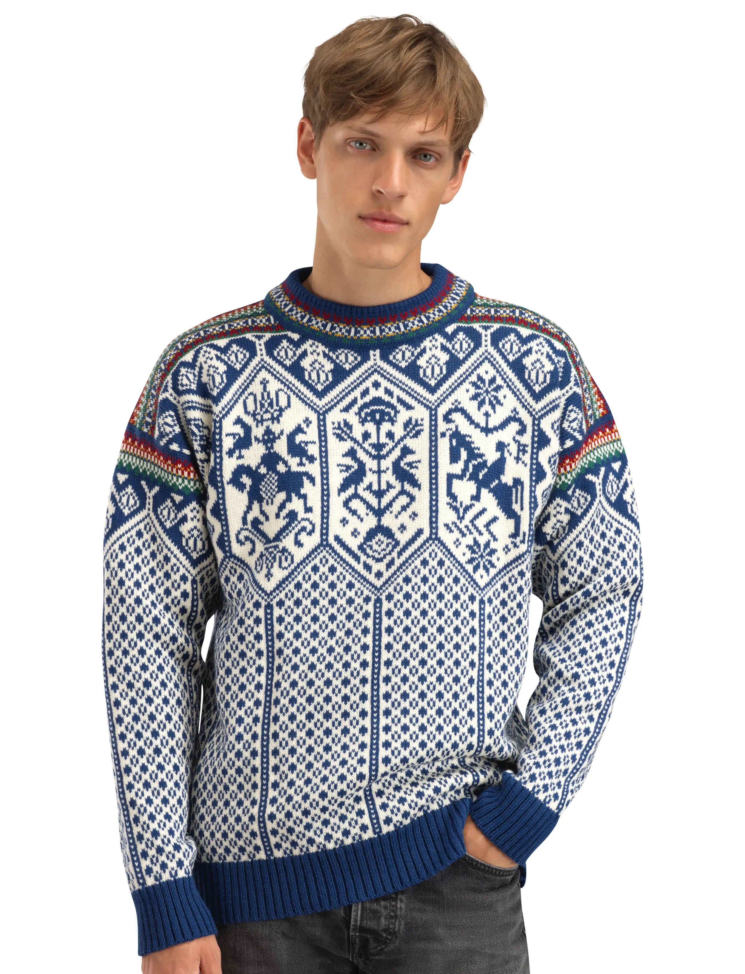 Dale of Norway - 1994 Masc Sweater - indigo mustard botttlegreen - 0