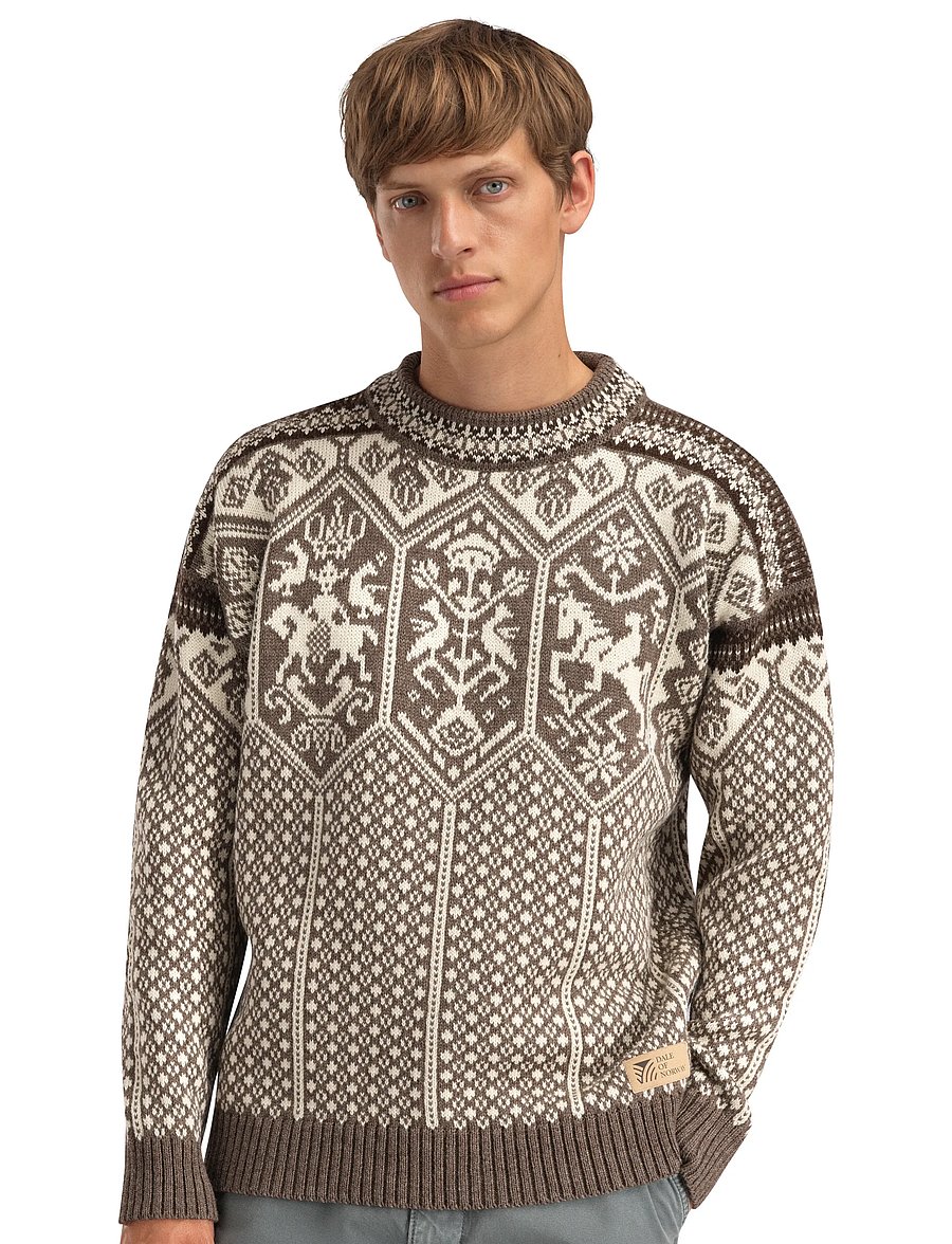 Dale of Norway - 1994 Masc Sweater - Ümara kaelusega - nutmeg nat.white coffee - 0