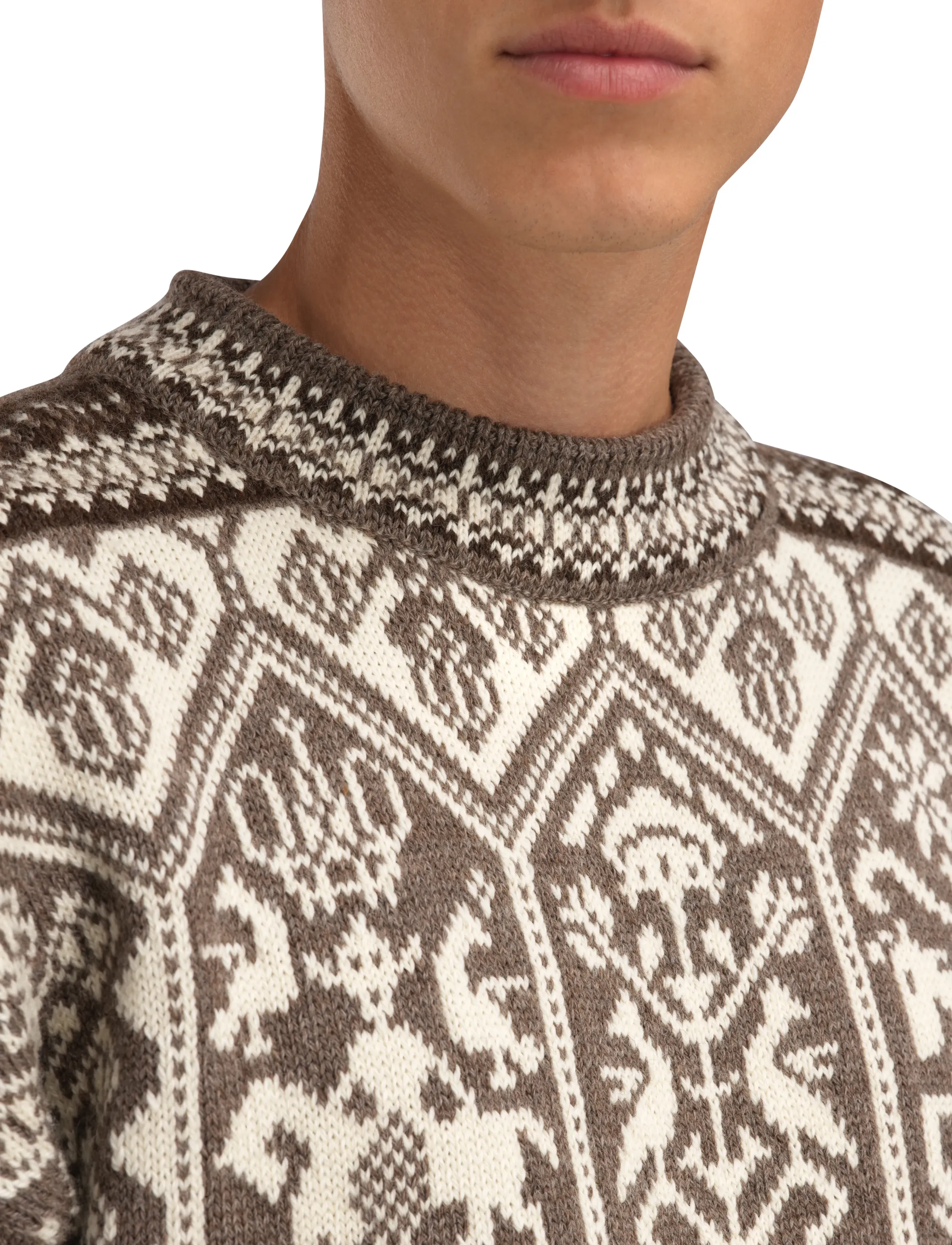 Dale of Norway - 1994 Masc Sweater - Ümara kaelusega - nutmeg nat.white coffee - 5