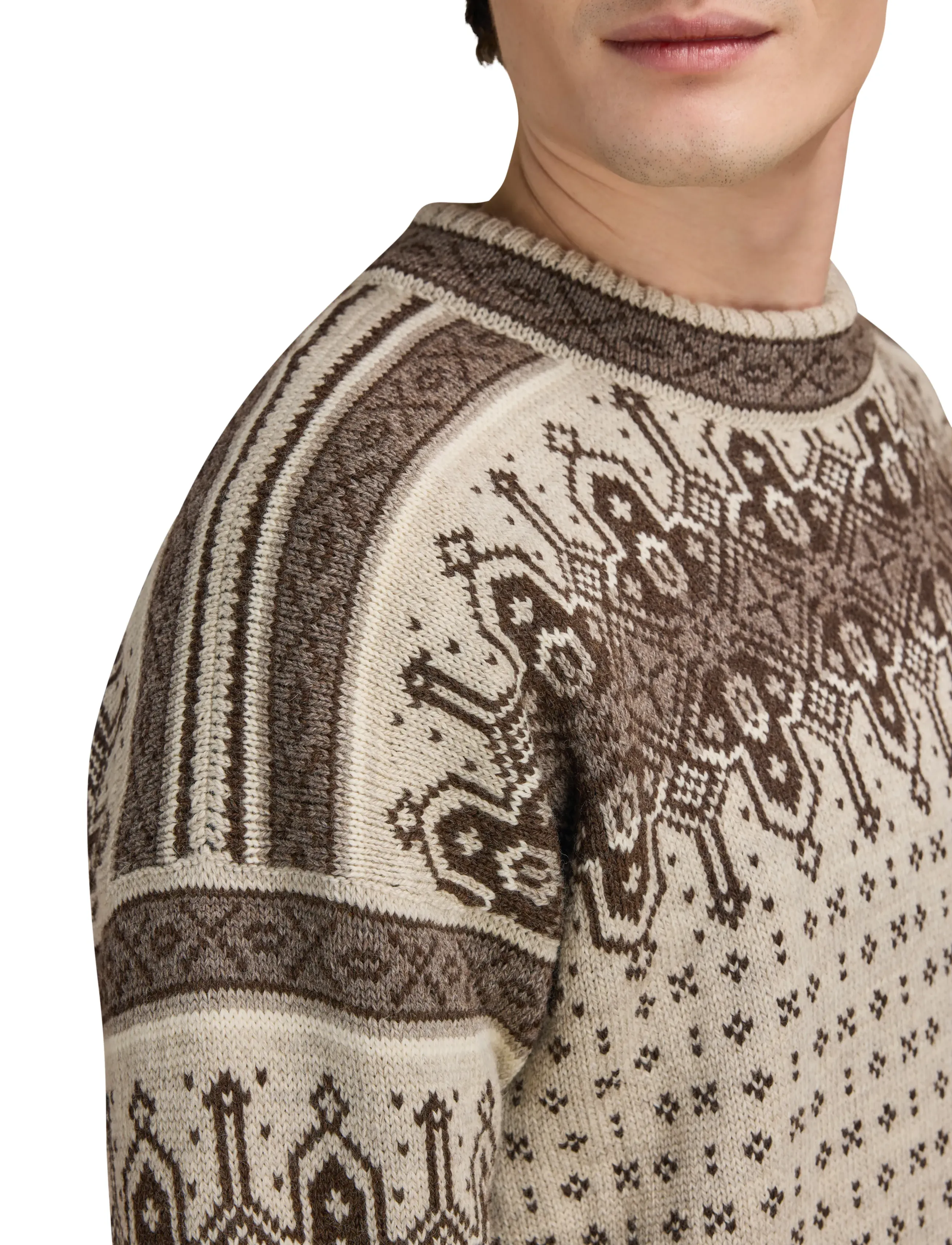 Dale of Norway - Albertville Masc. Sweater - Ümara kaelusega - birch coffee - 5