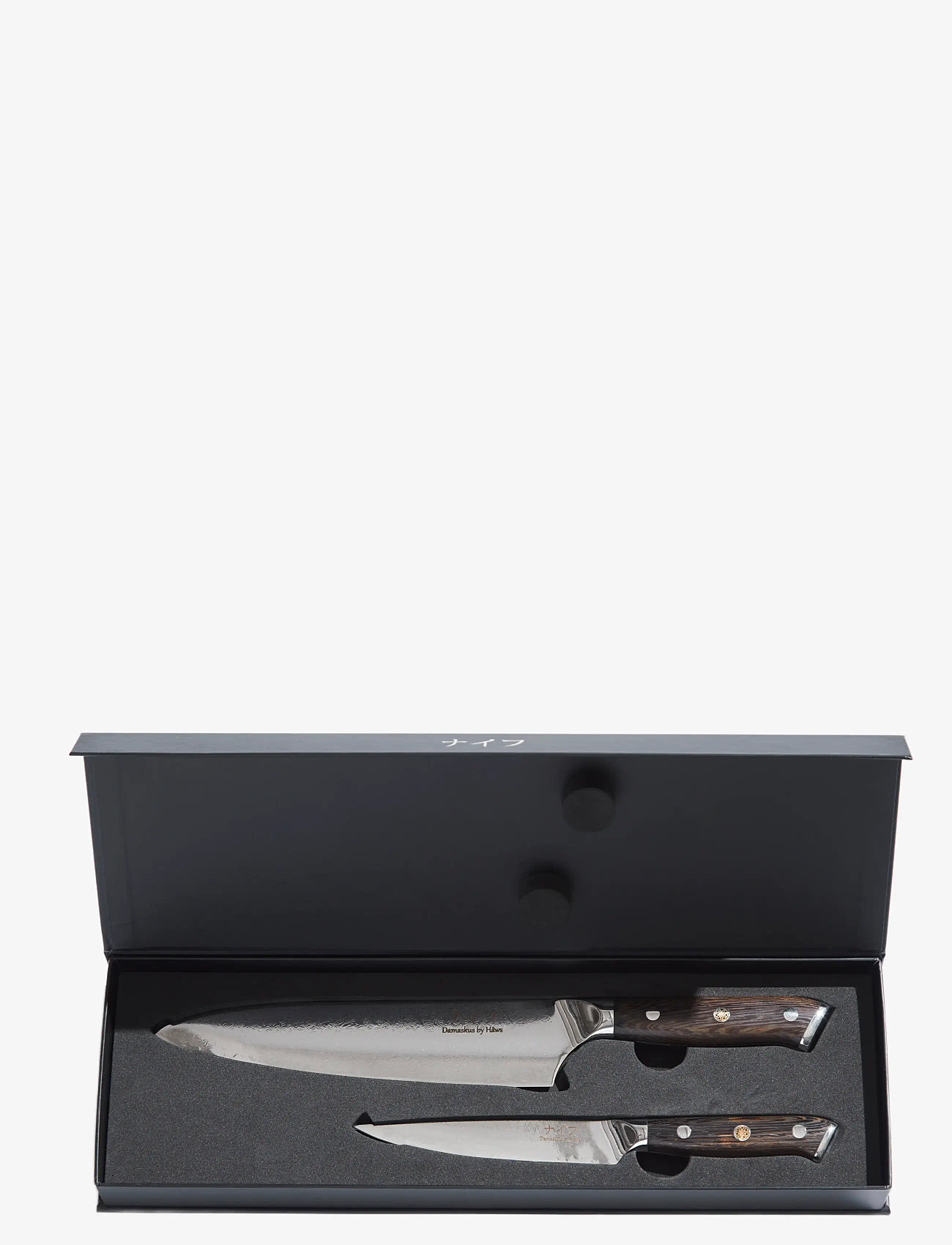 Damascus by Hâws - Chef Knife 32 Cm + Utility Knife 24Cm Wengé - knivsæt - brown - 0