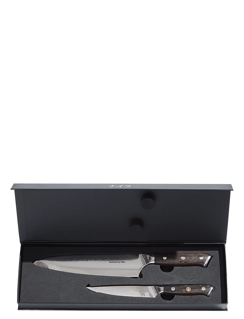 Damascus by Hâws - Chef Knife 32 Cm + Utility Knife 24Cm Wengé - knivsæt - brown - 0